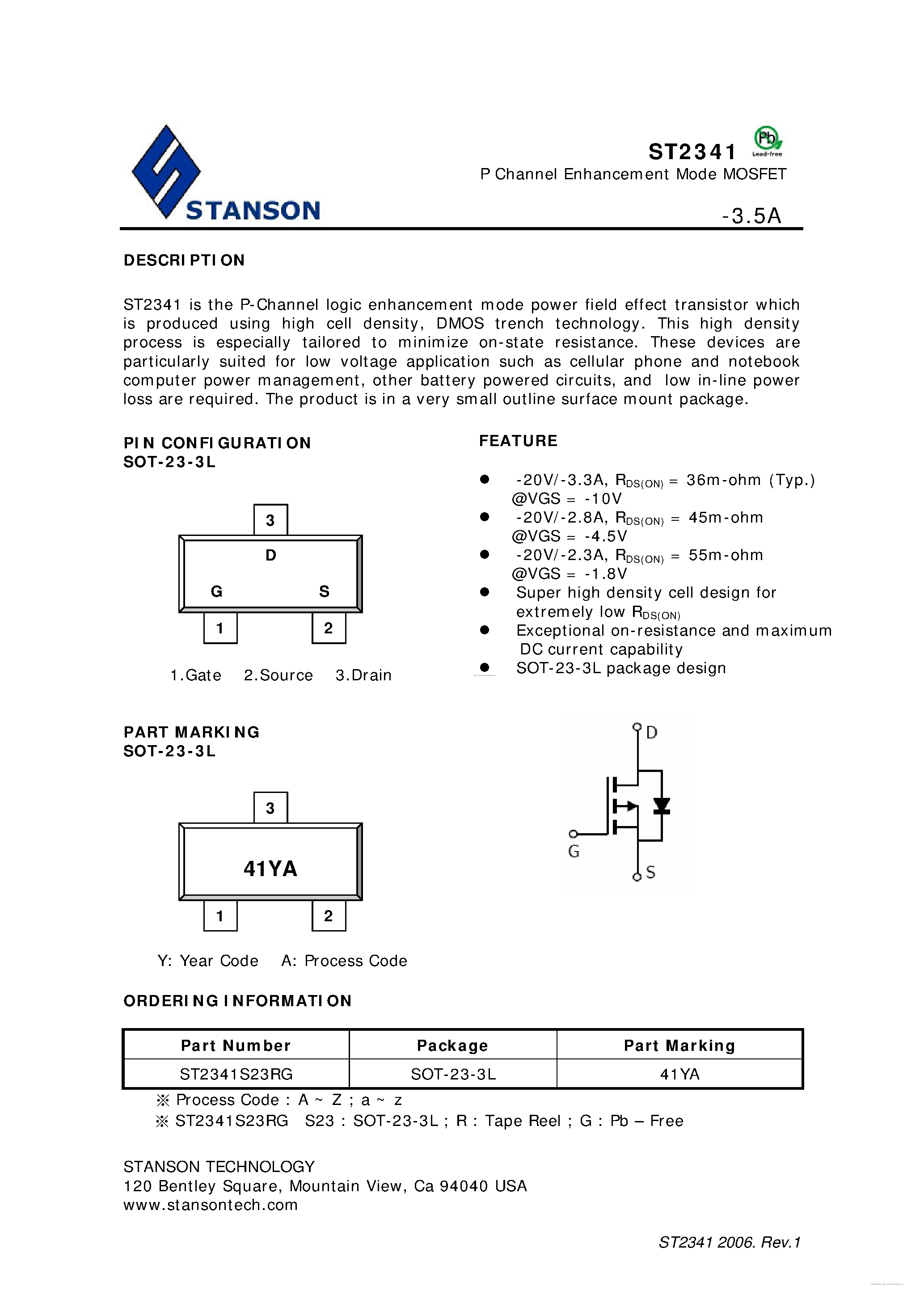 Datasheet ST2341 page 1 Datasheet ST2341 - page 1