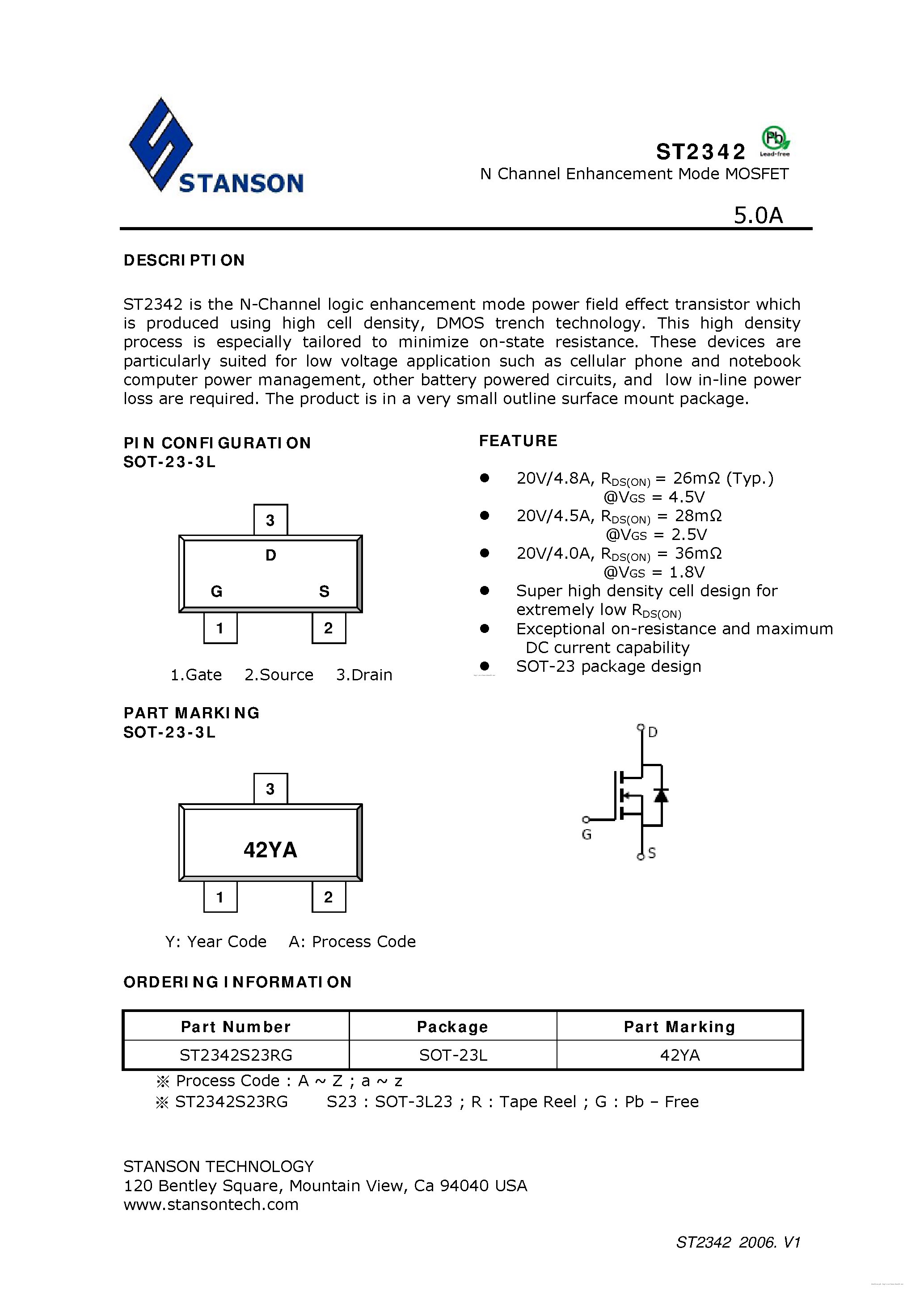 Datasheet ST2342 page 1 Datasheet ST2342 - page 1