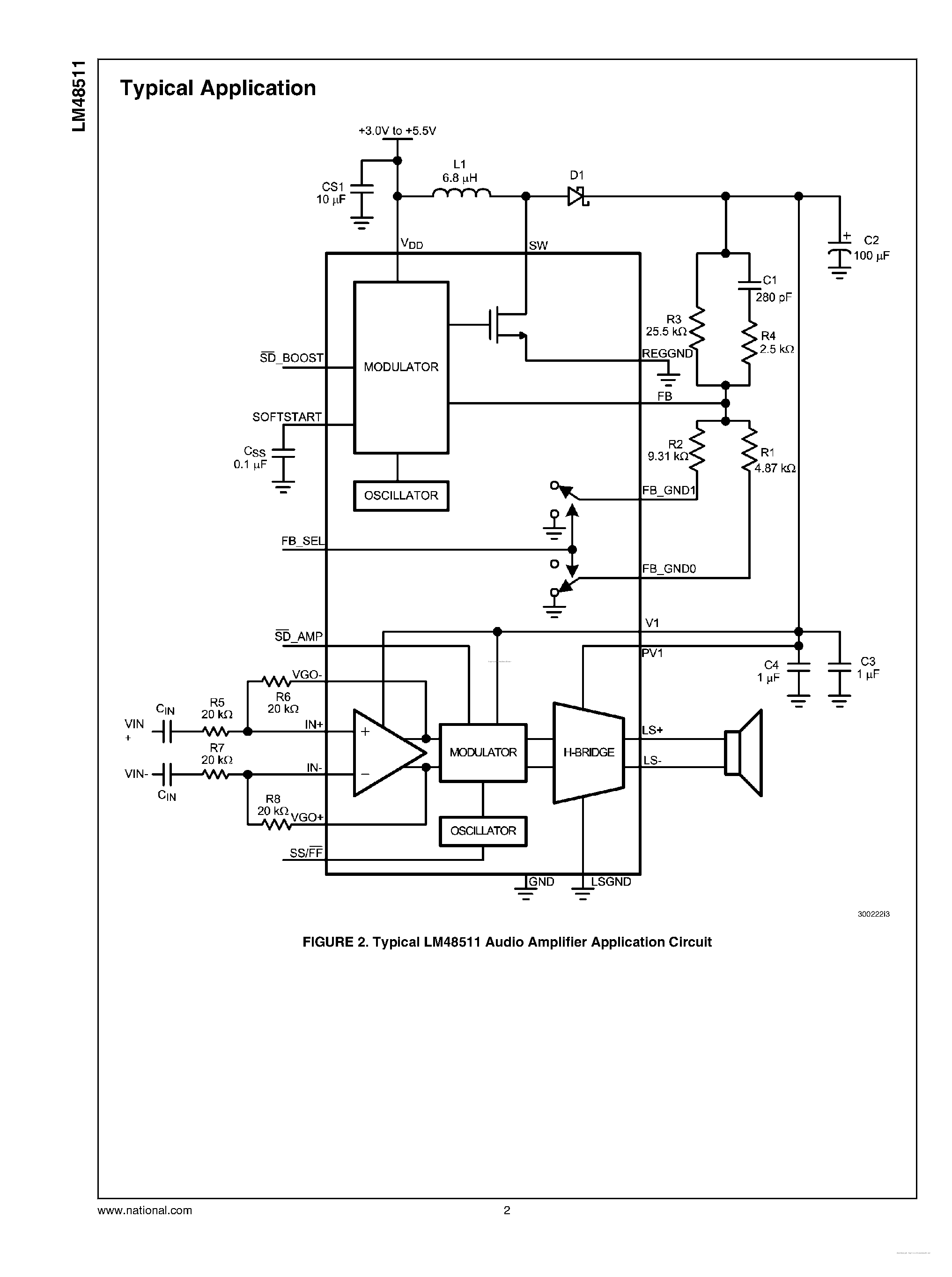 Datasheet LM48511 - Class D Audio Power Amplifier page 2