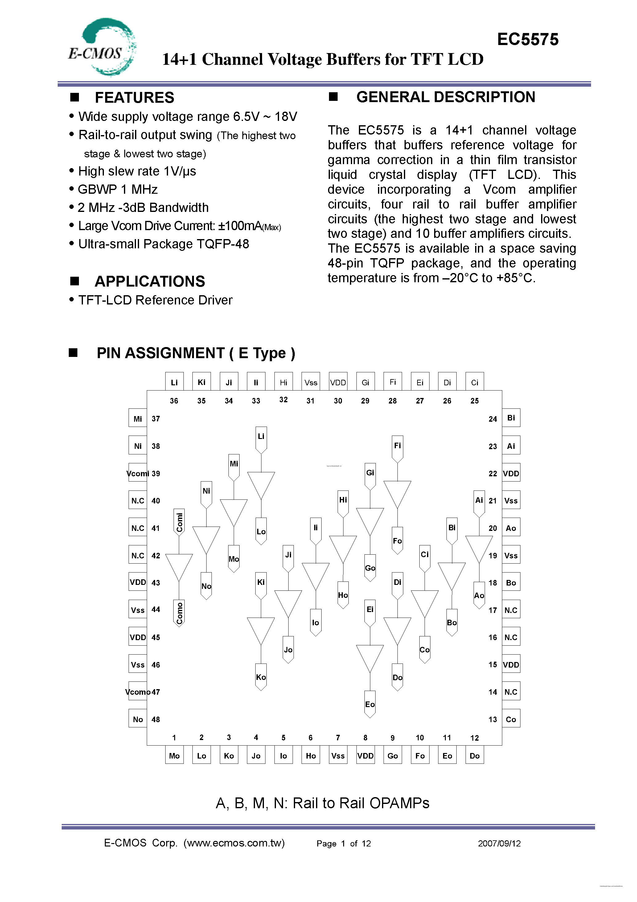 Даташит на микросхему AS15-F страница 1 Даташит AS15-F - страница 1