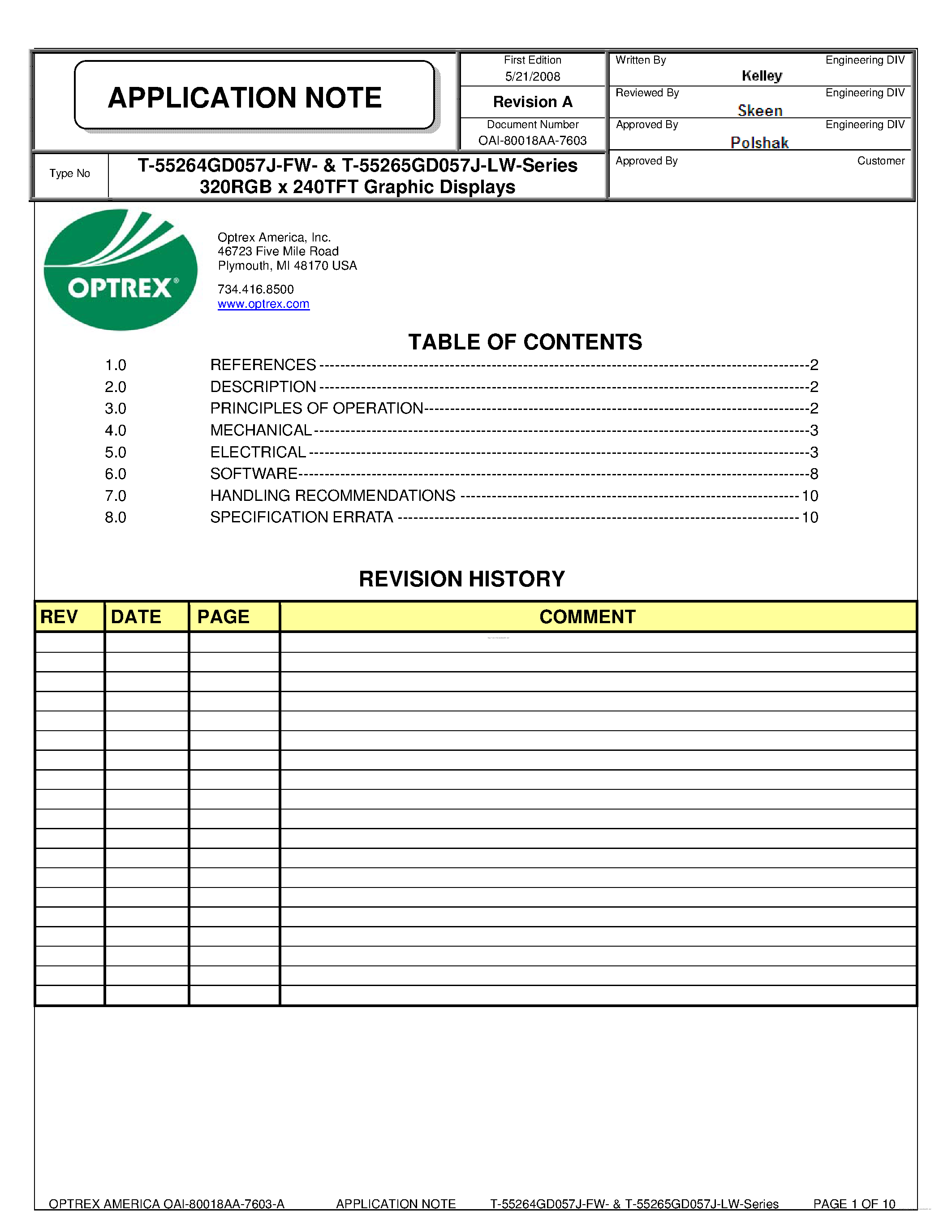 Datasheet T-55264GD057J-FW - page 1
