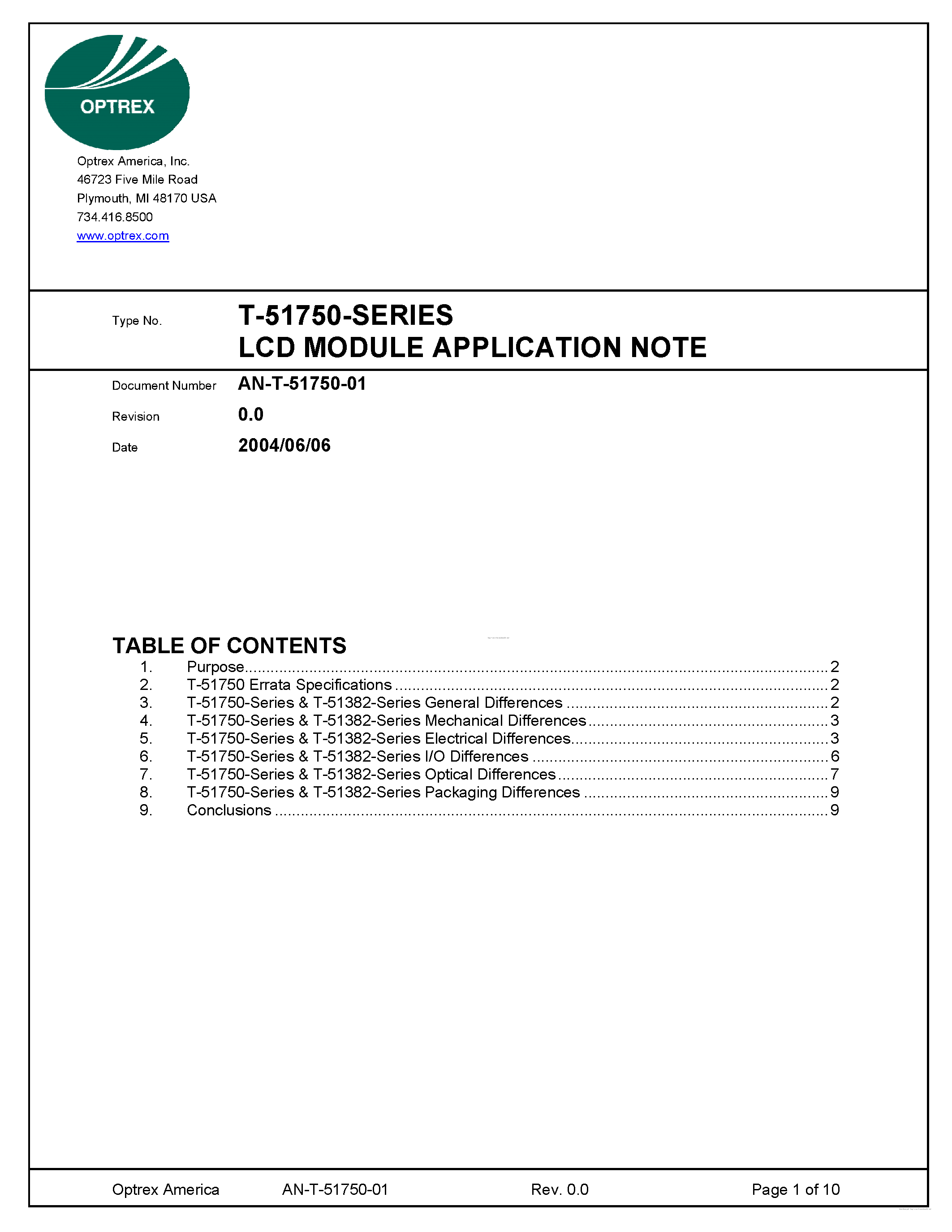 Datasheet T-51750 page 1 Datasheet T-51750 - page 1