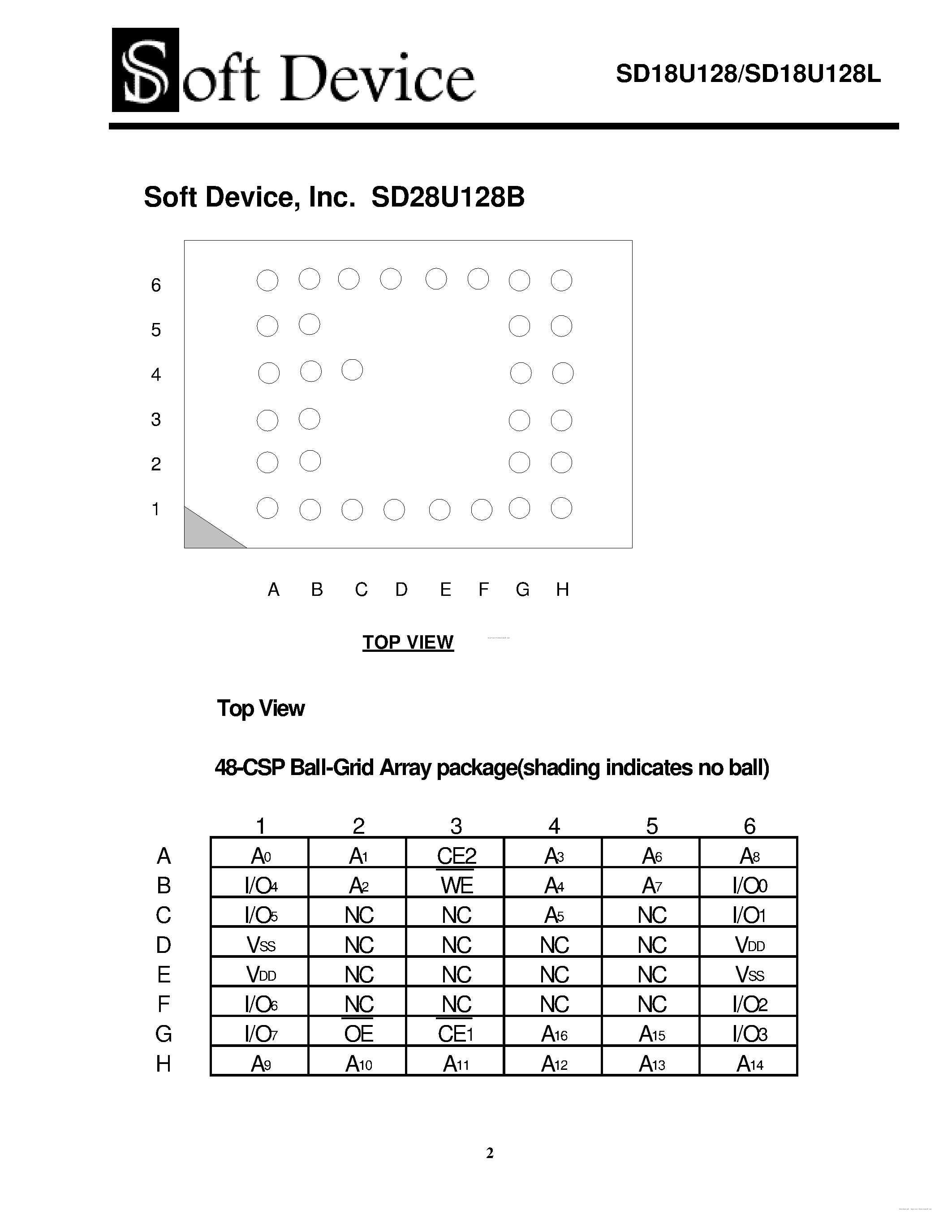 Datasheet SD18U128 - page 2
