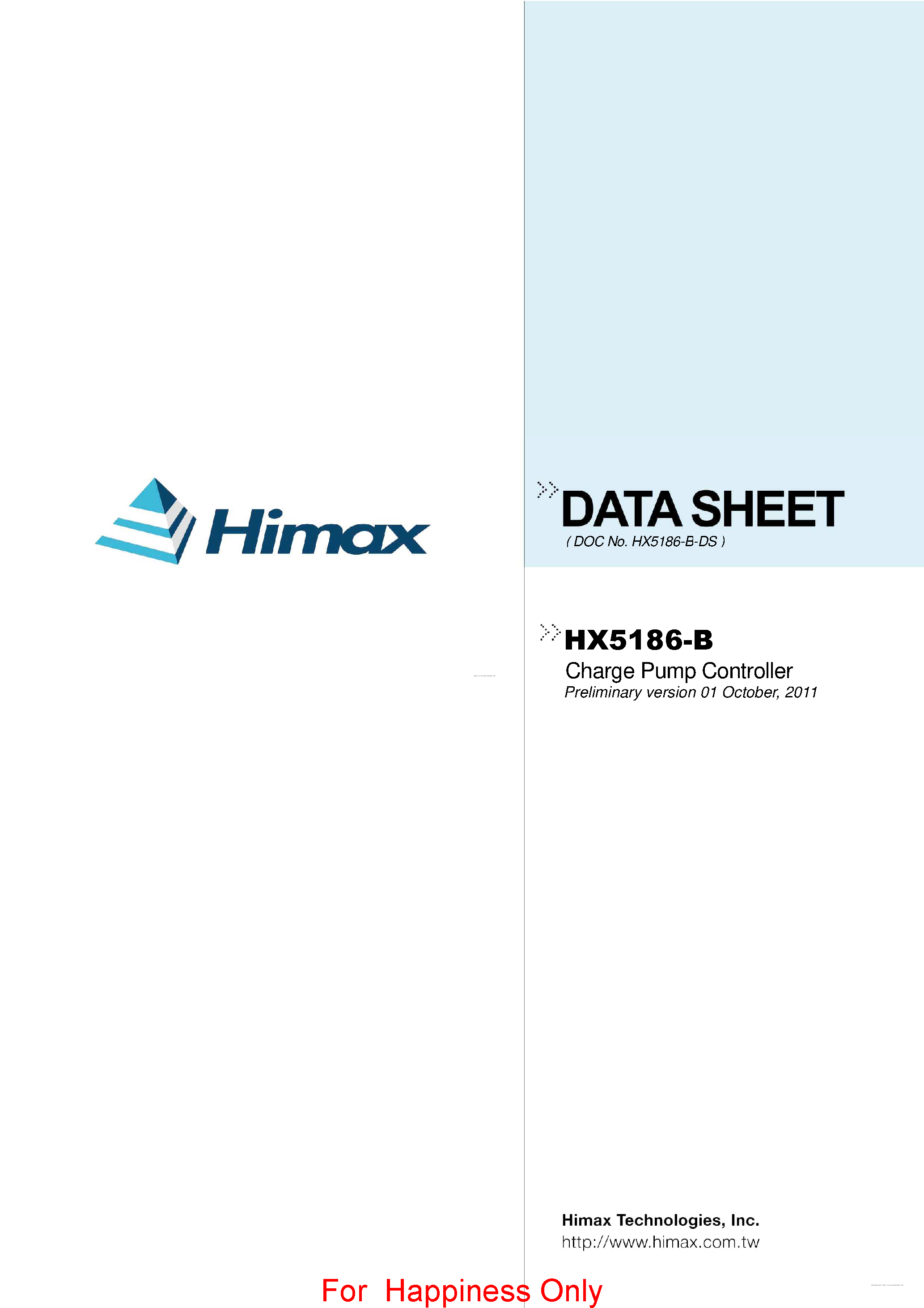 Datasheet HX5186-B page 1 Datasheet HX5186-B - page 1