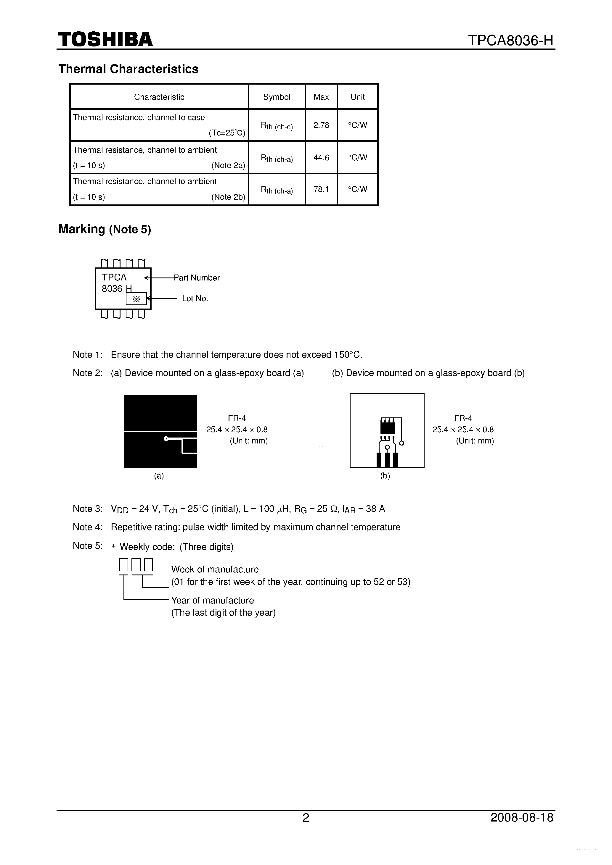 Datasheet TPCA8036-H - page 2