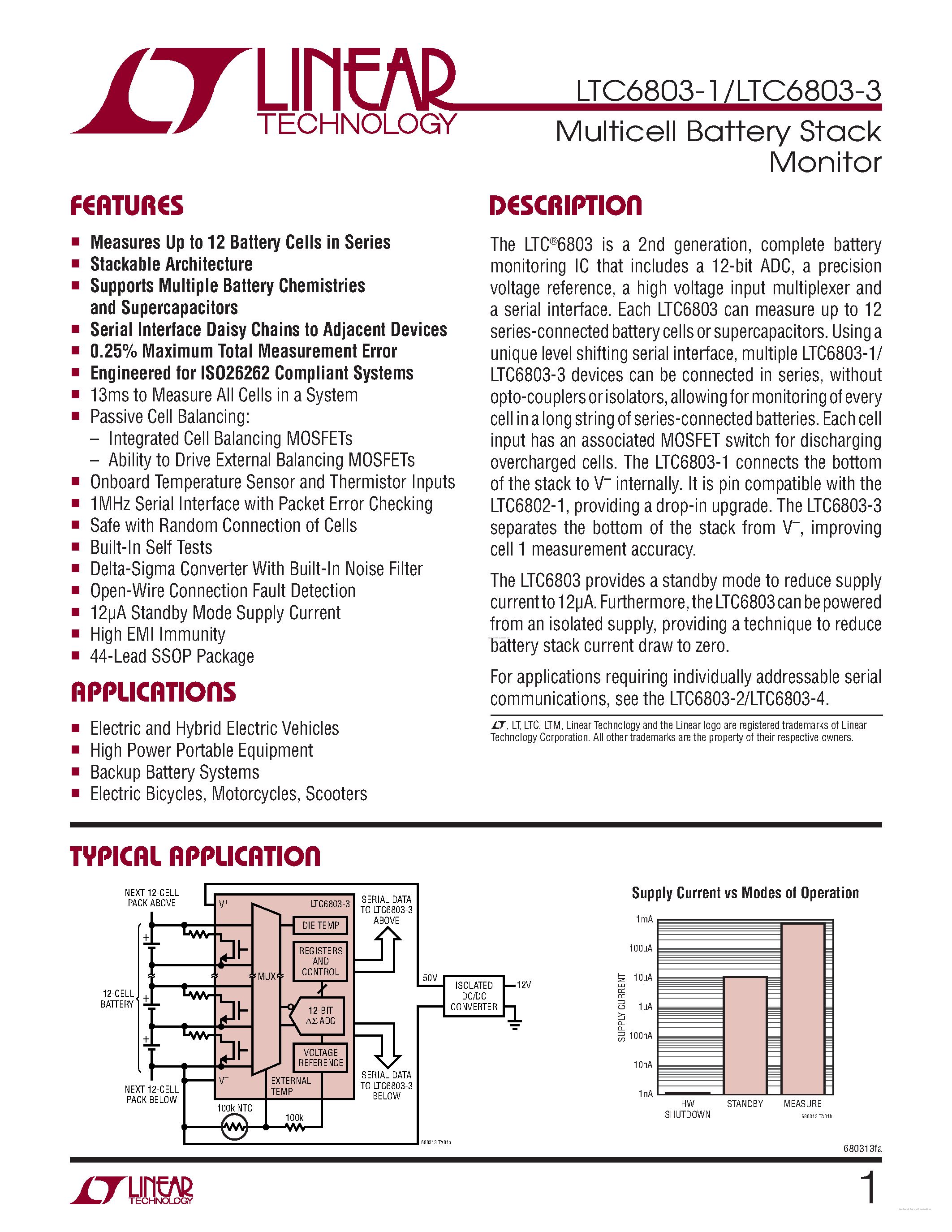 Datasheet LTC6803-1 - page 1