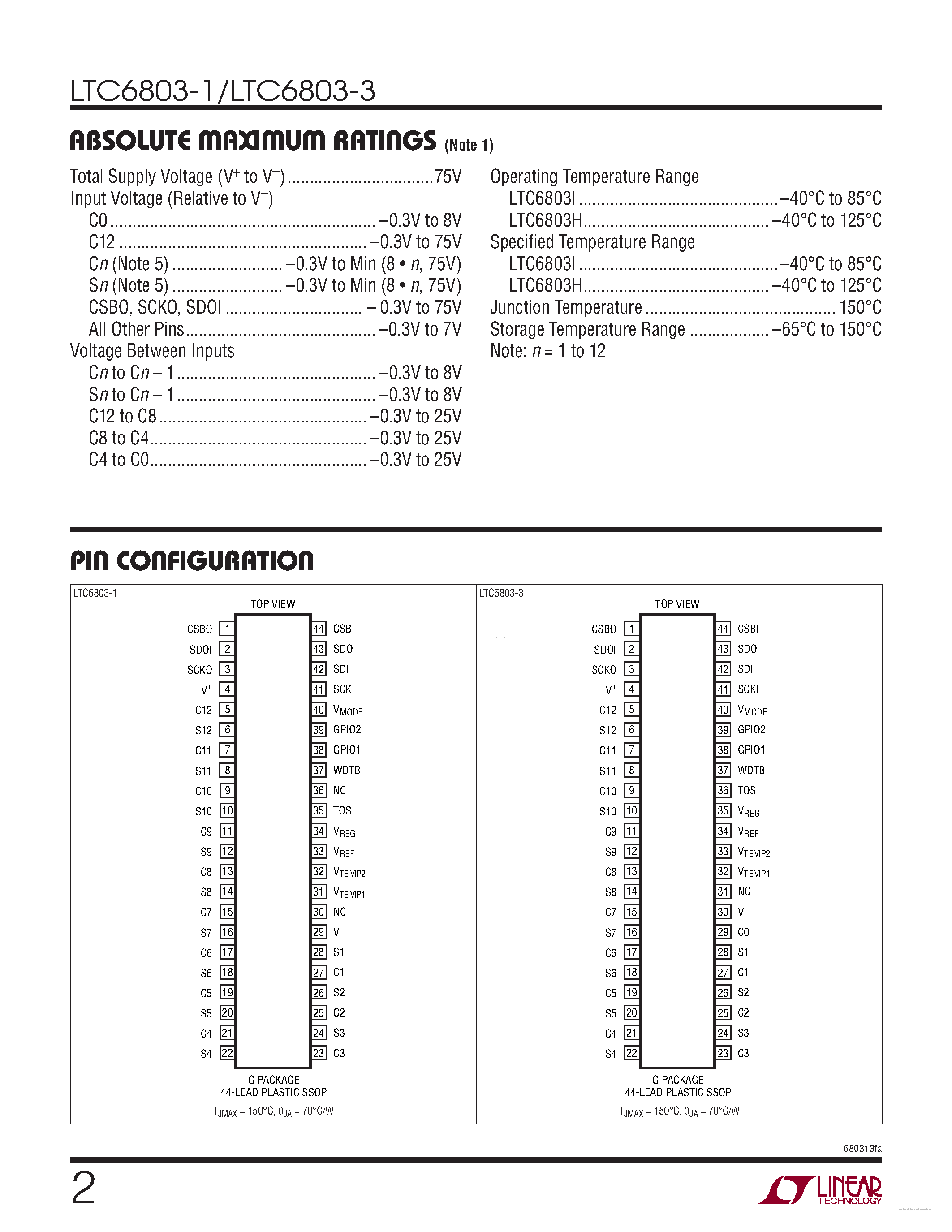Datasheet LTC6803-1 - page 2