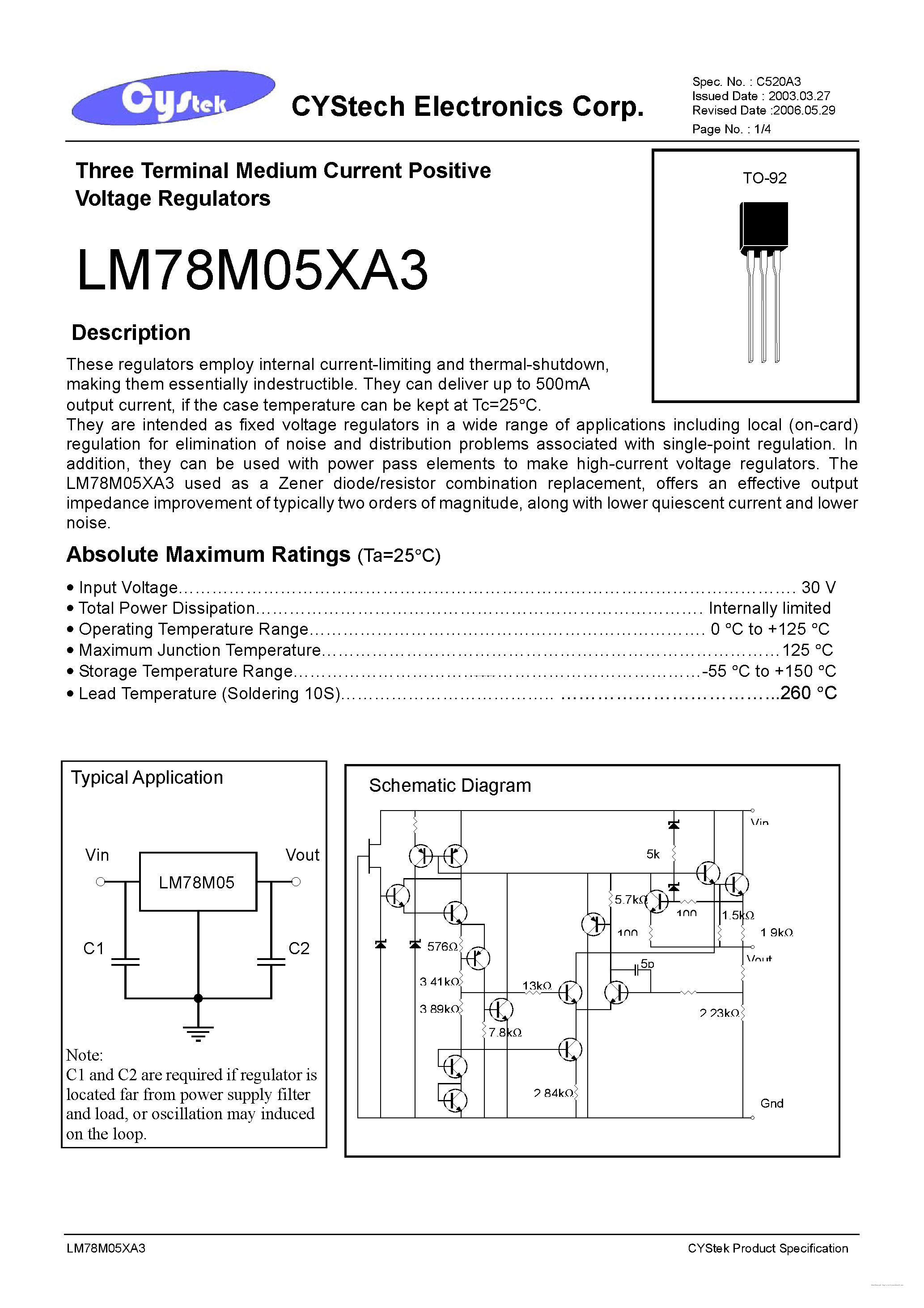 Datasheet LM78M05AA3 - page 1