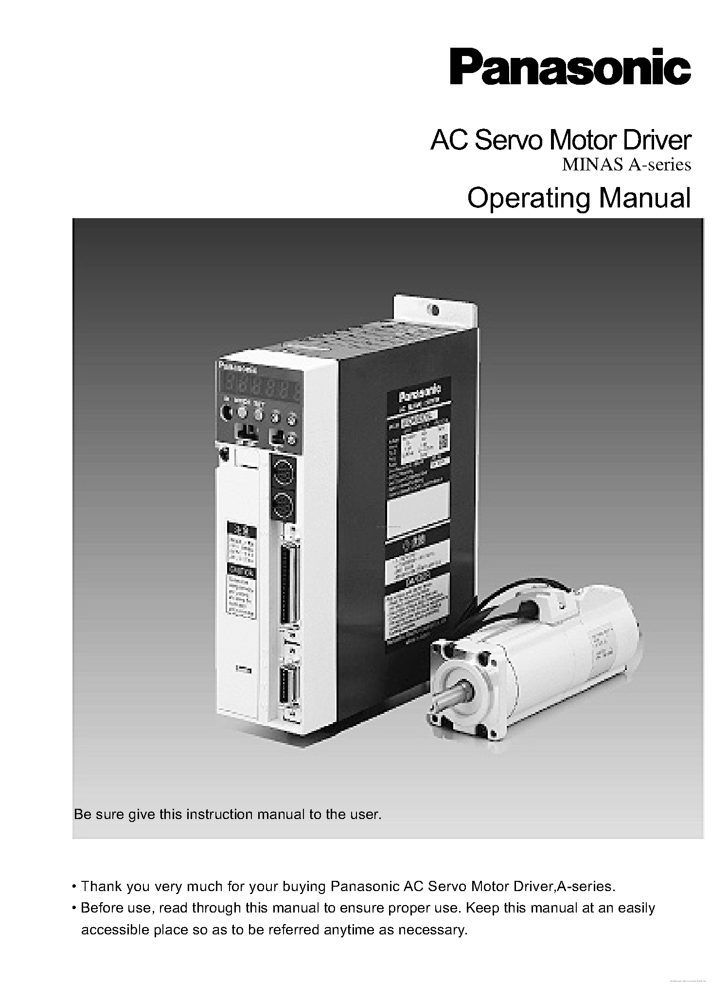 Datasheet MINAS A - page 1