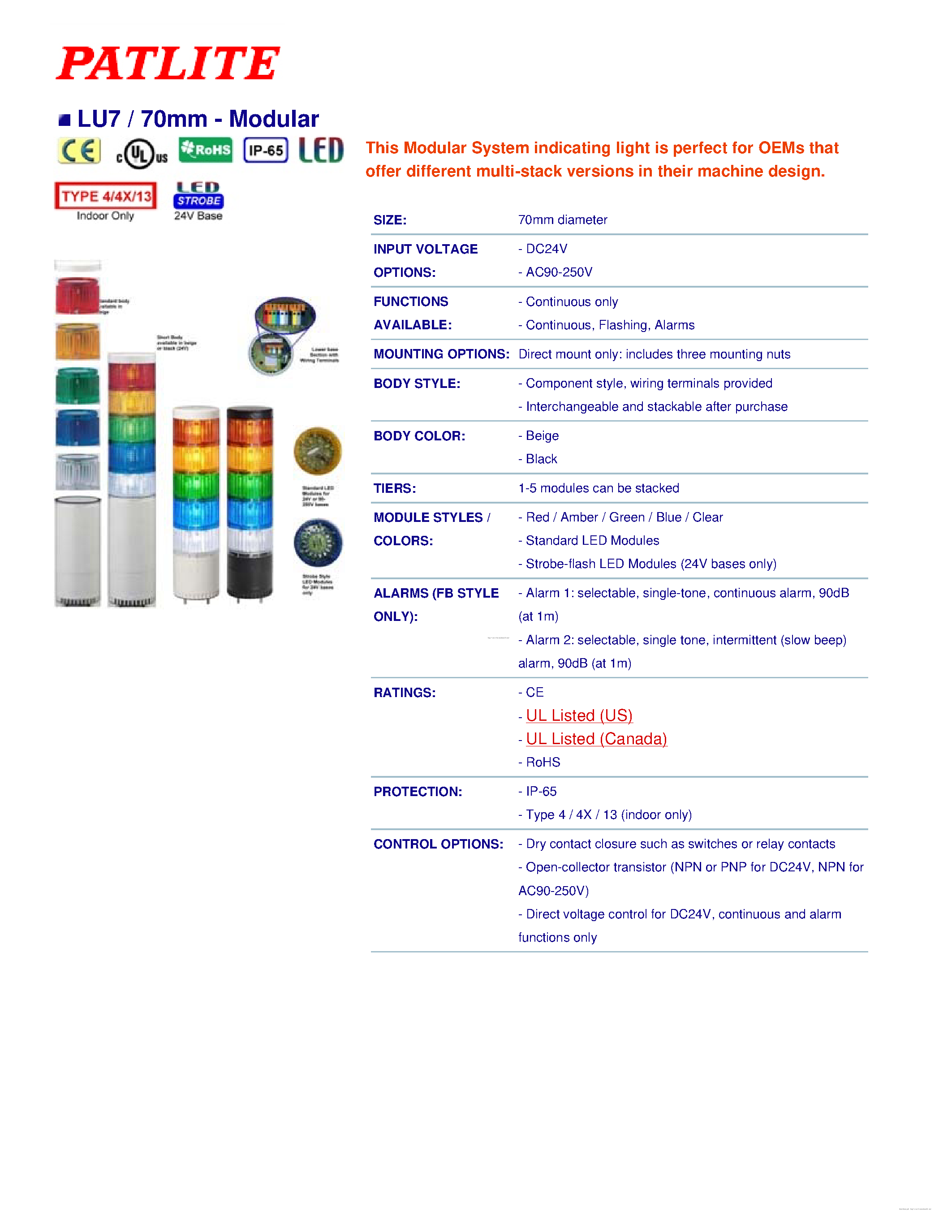 Datasheet LU7 - page 1