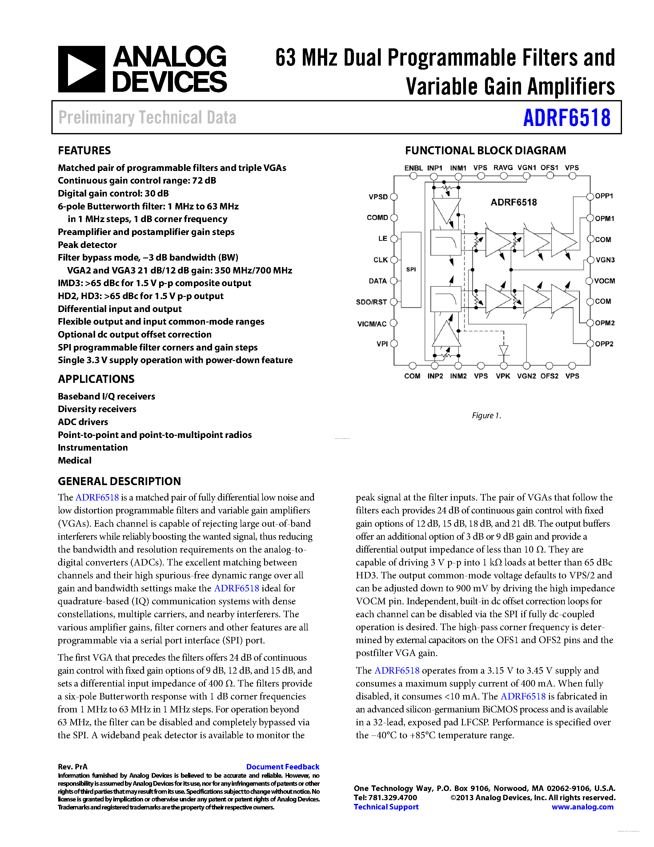 Даташит ADRF6518 - страница 1