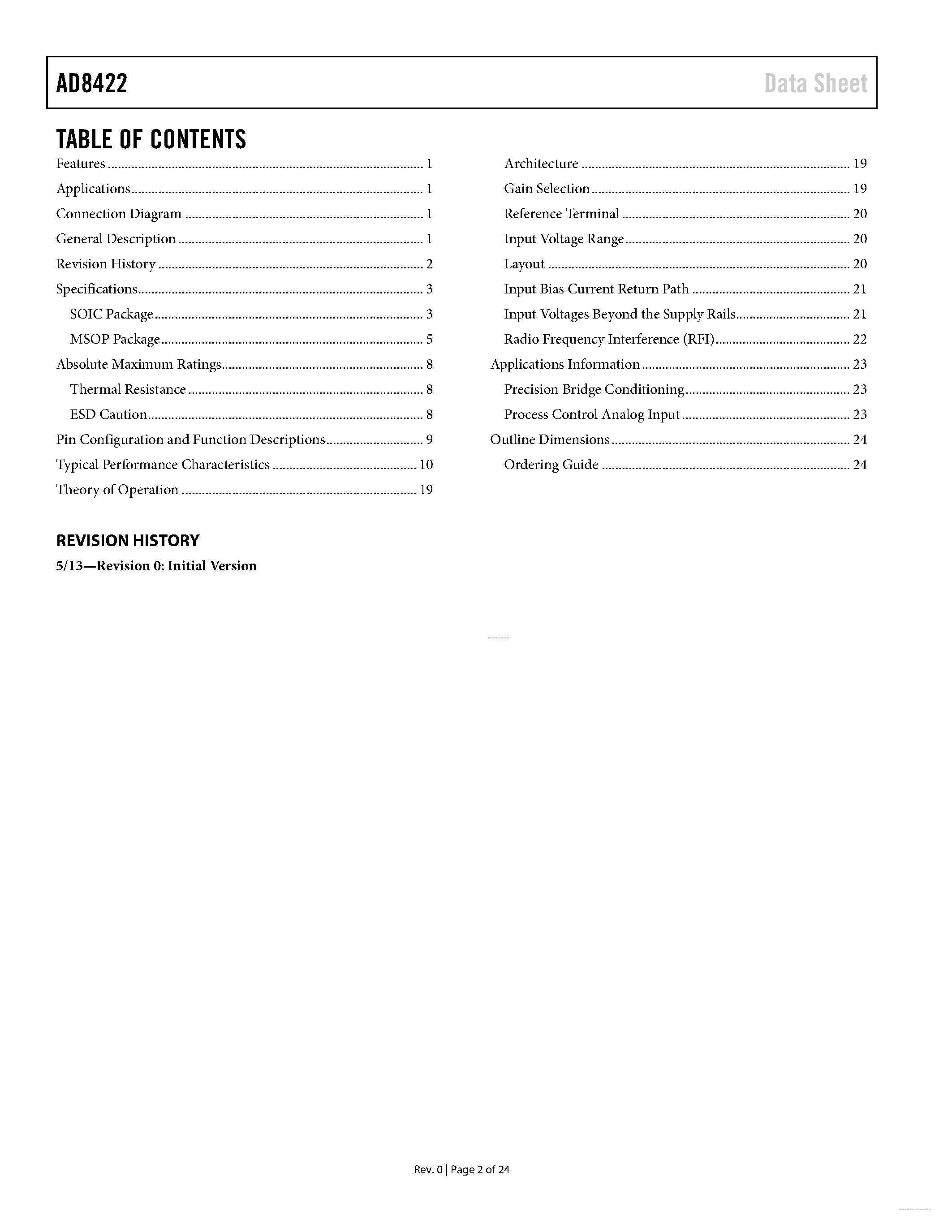 Datasheet AD8422 - page 2
