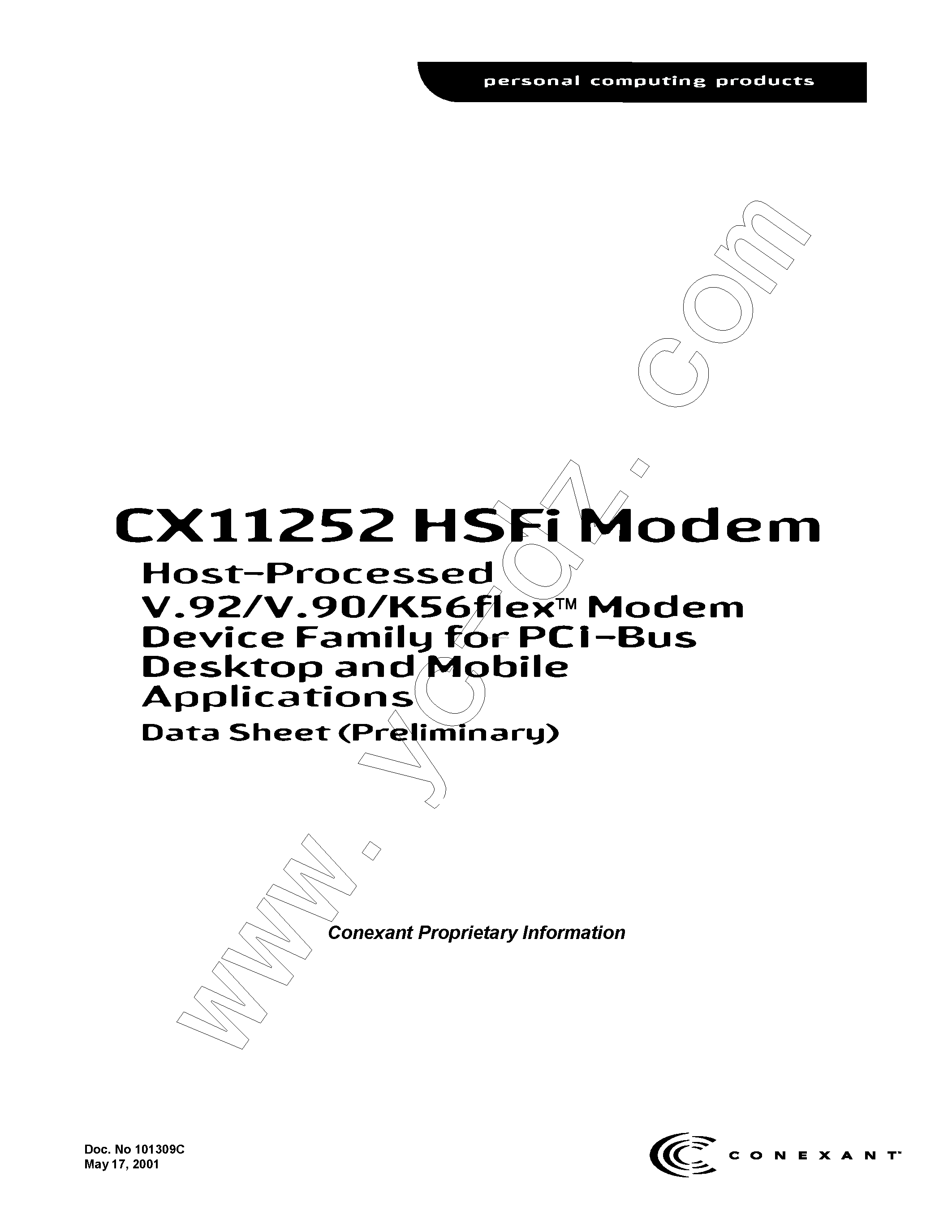 Datasheet CX11252 page 1 Datasheet CX11252 - page 1