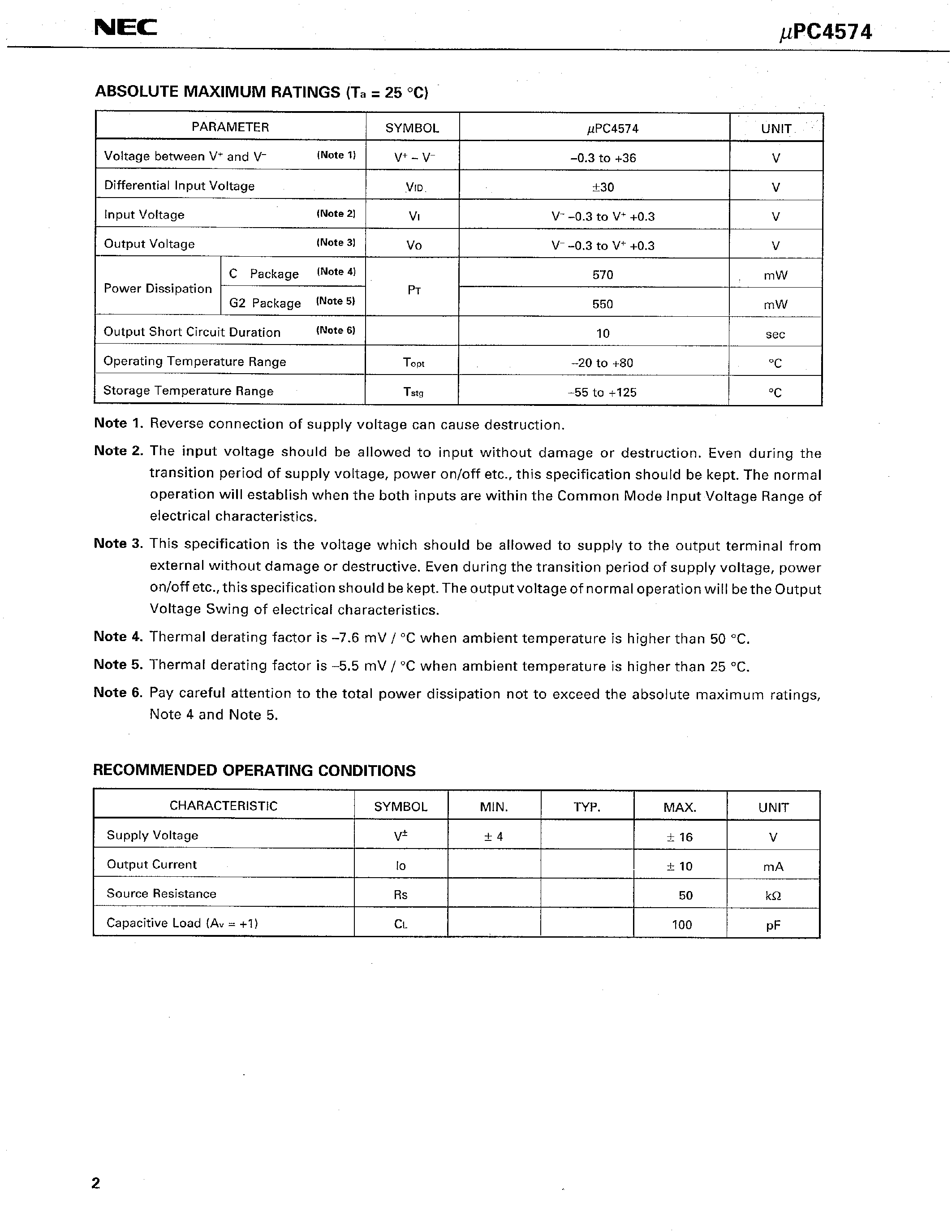 Datasheet C4574G - page 2