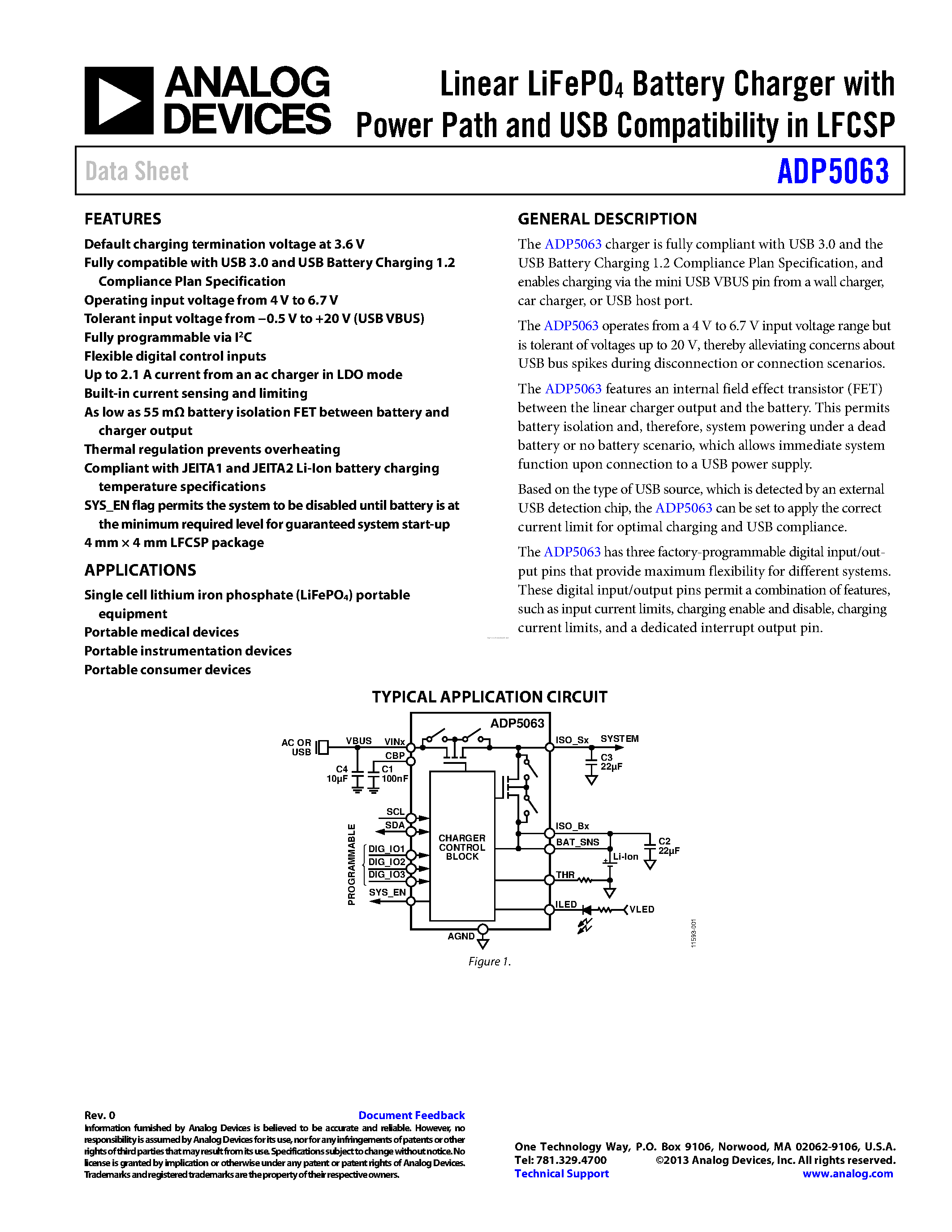 Datasheet ADP5063 page 1 Datasheet ADP5063 - page 1