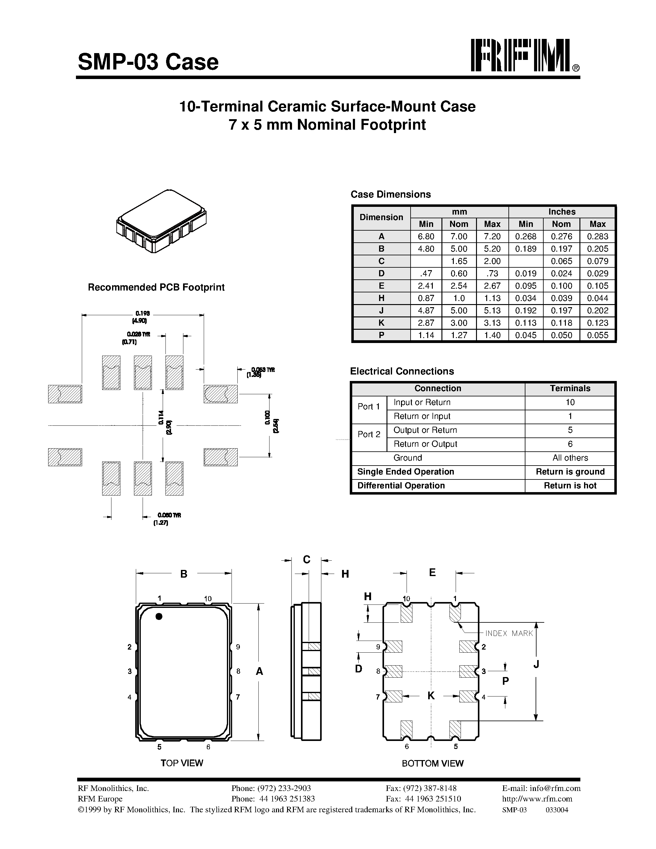 Datasheet SMP-03 - page 1