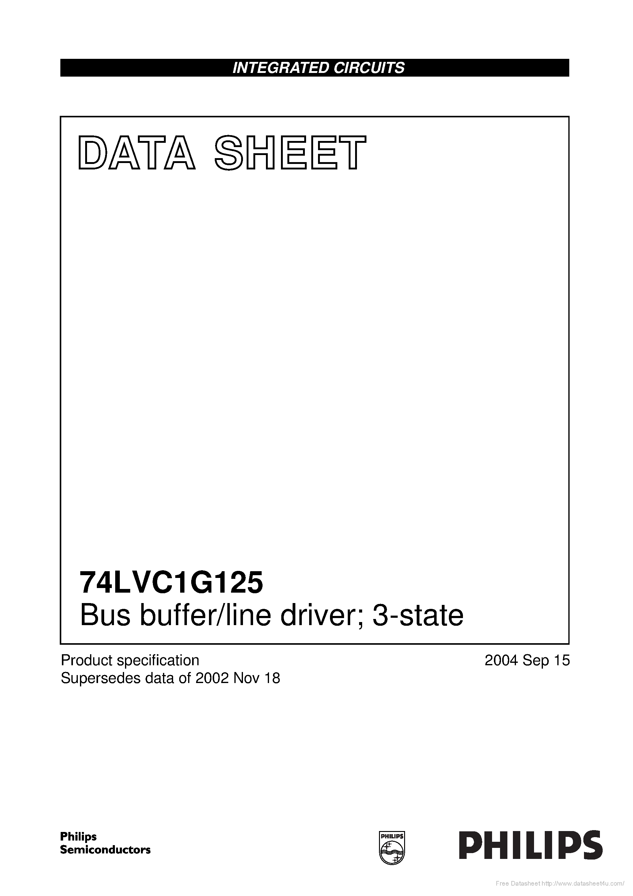 Datasheet 74LVC1G125 - page 1