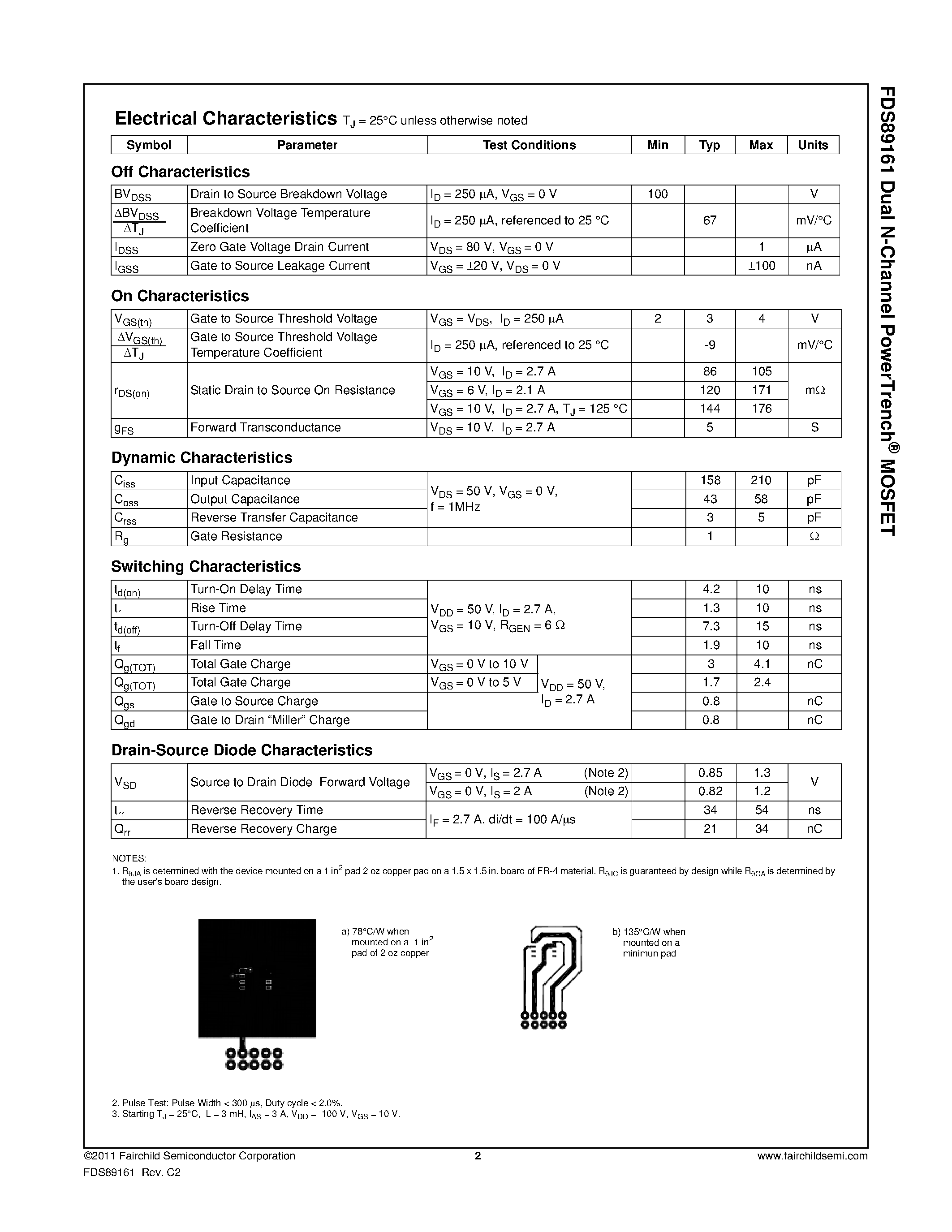 Datasheet FDS89161 page 2 Datasheet FDS89161 - page 2