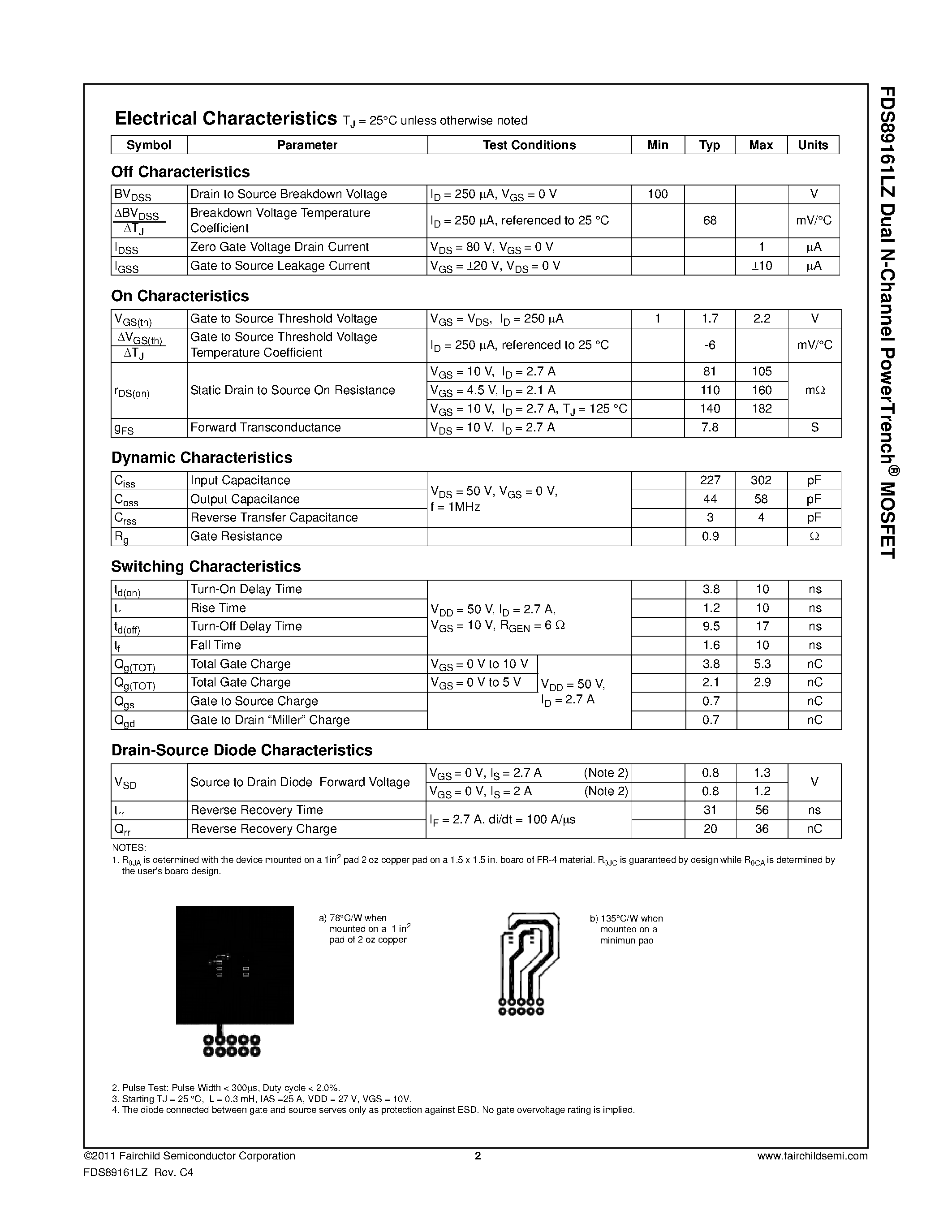 Datasheet FDS89161LZ page 2 Datasheet FDS89161LZ - page 2