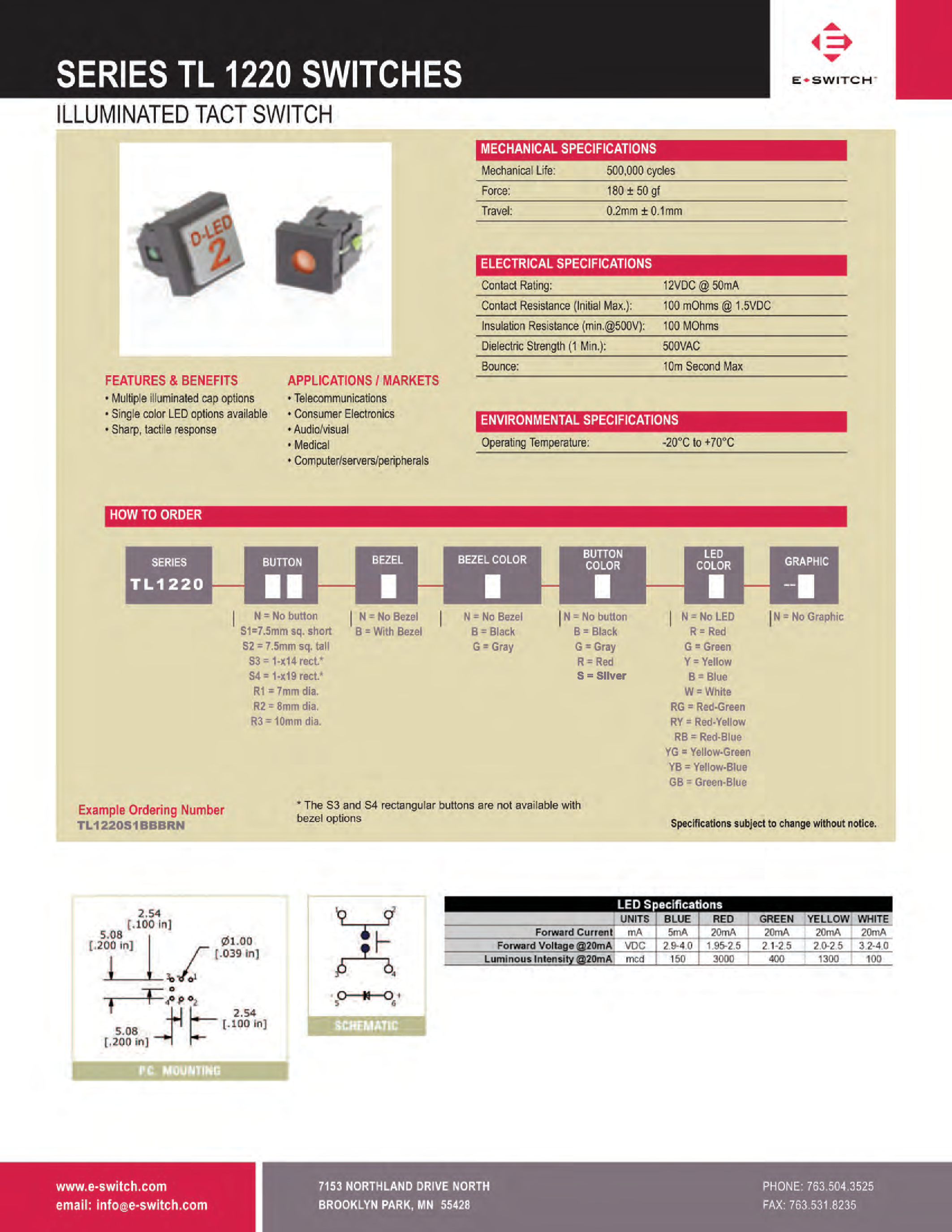 Datasheet TL1220 - page 1