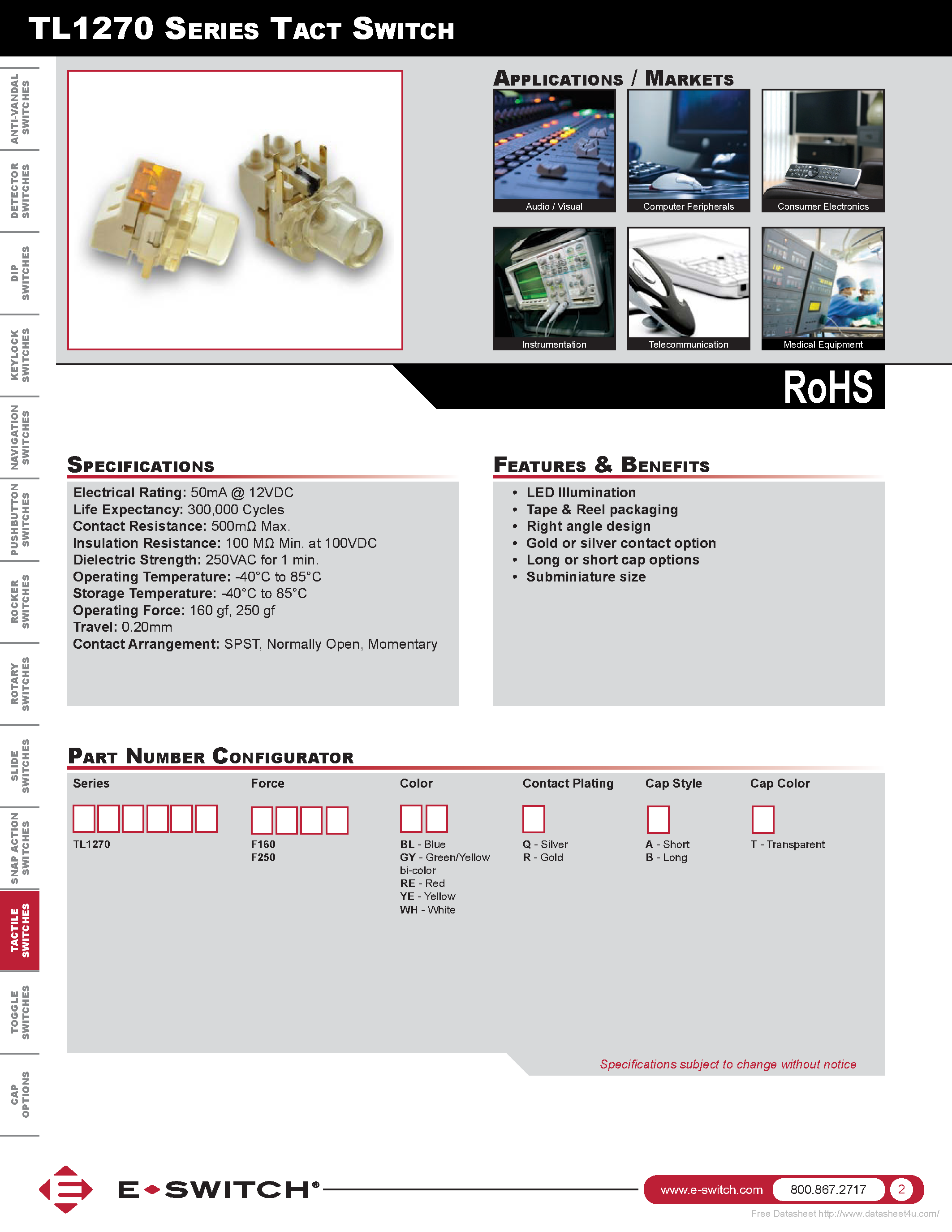 Datasheet TL1270 page 1 Datasheet TL1270 - page 1