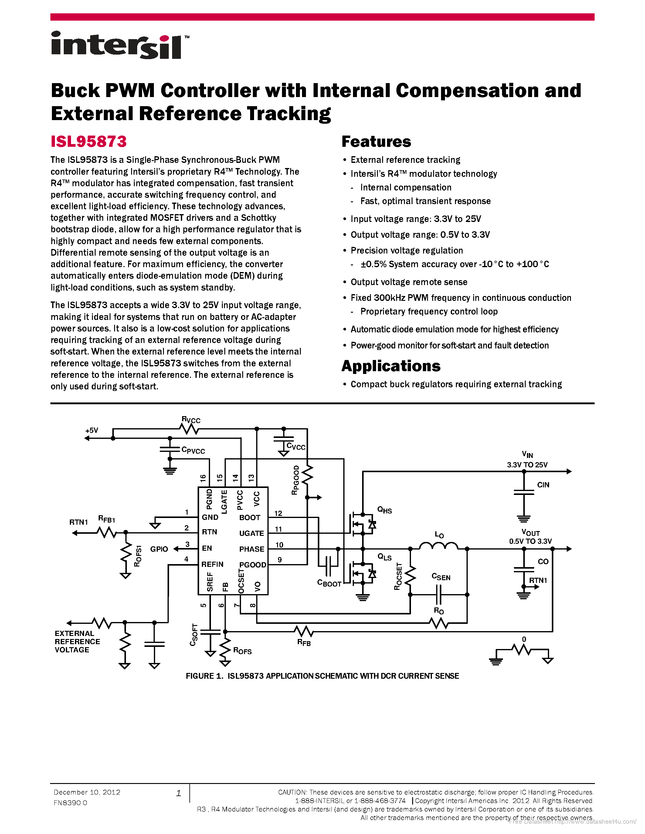 Даташит ISL95873 - страница 1