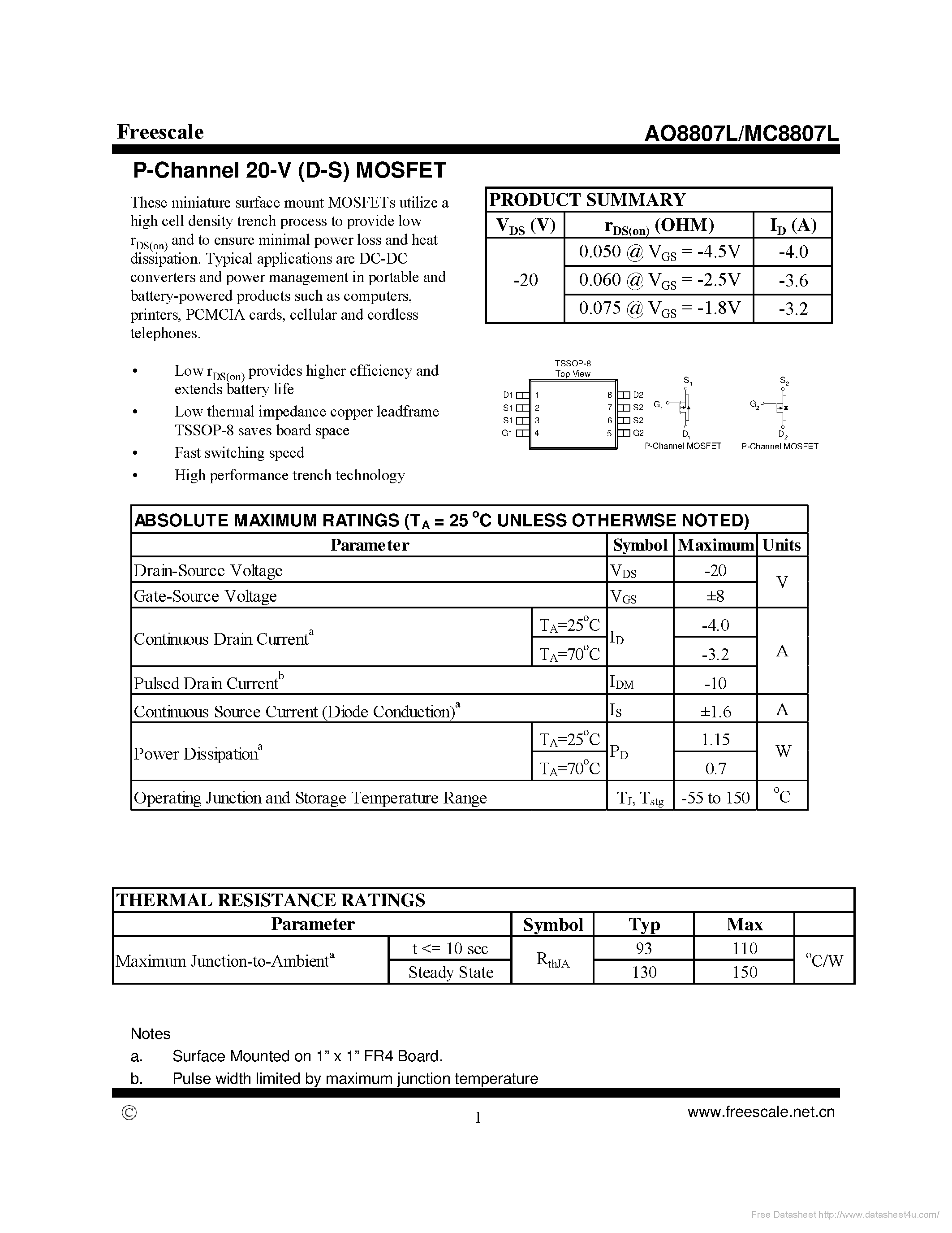 Datasheet MC8807L - page 1