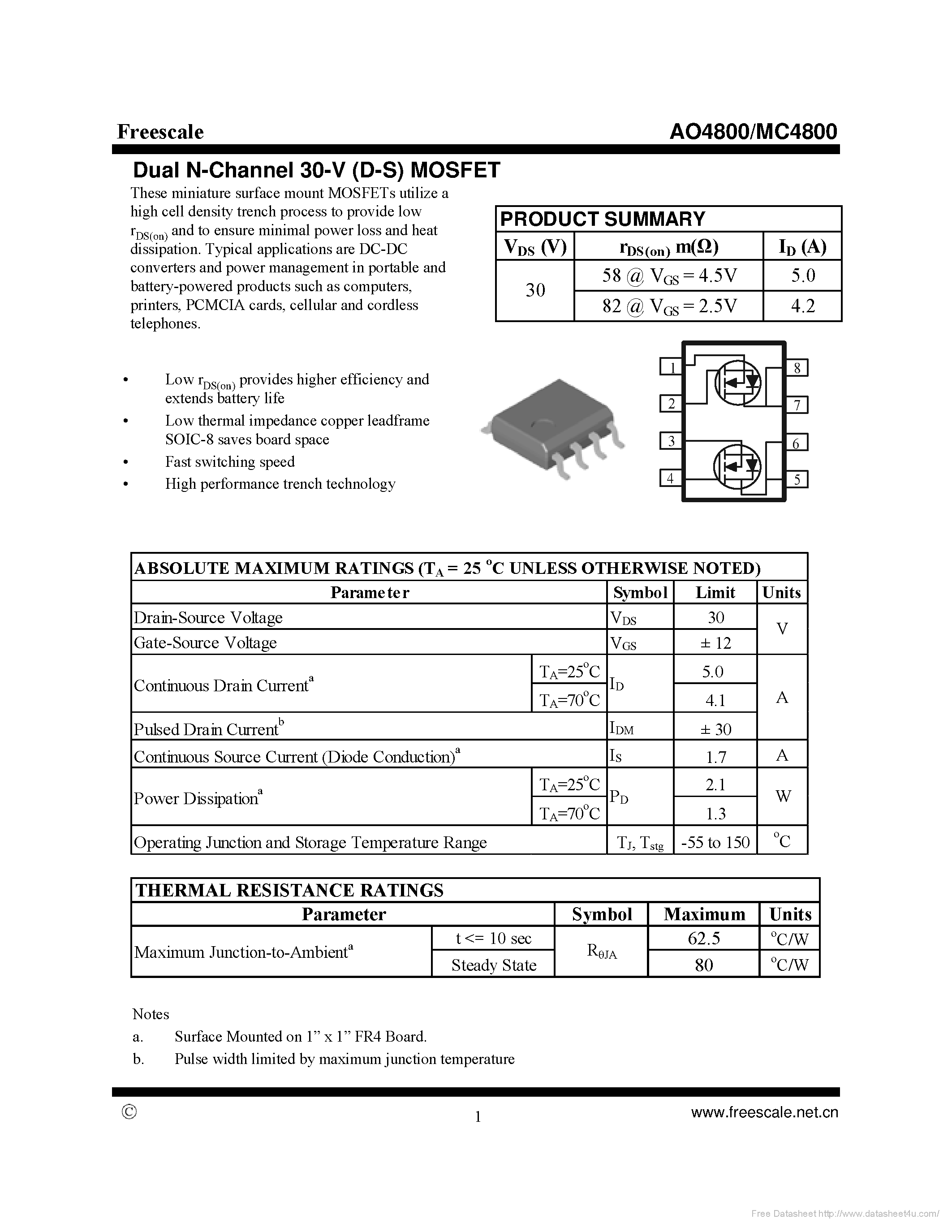 Datasheet MC4800 - page 1