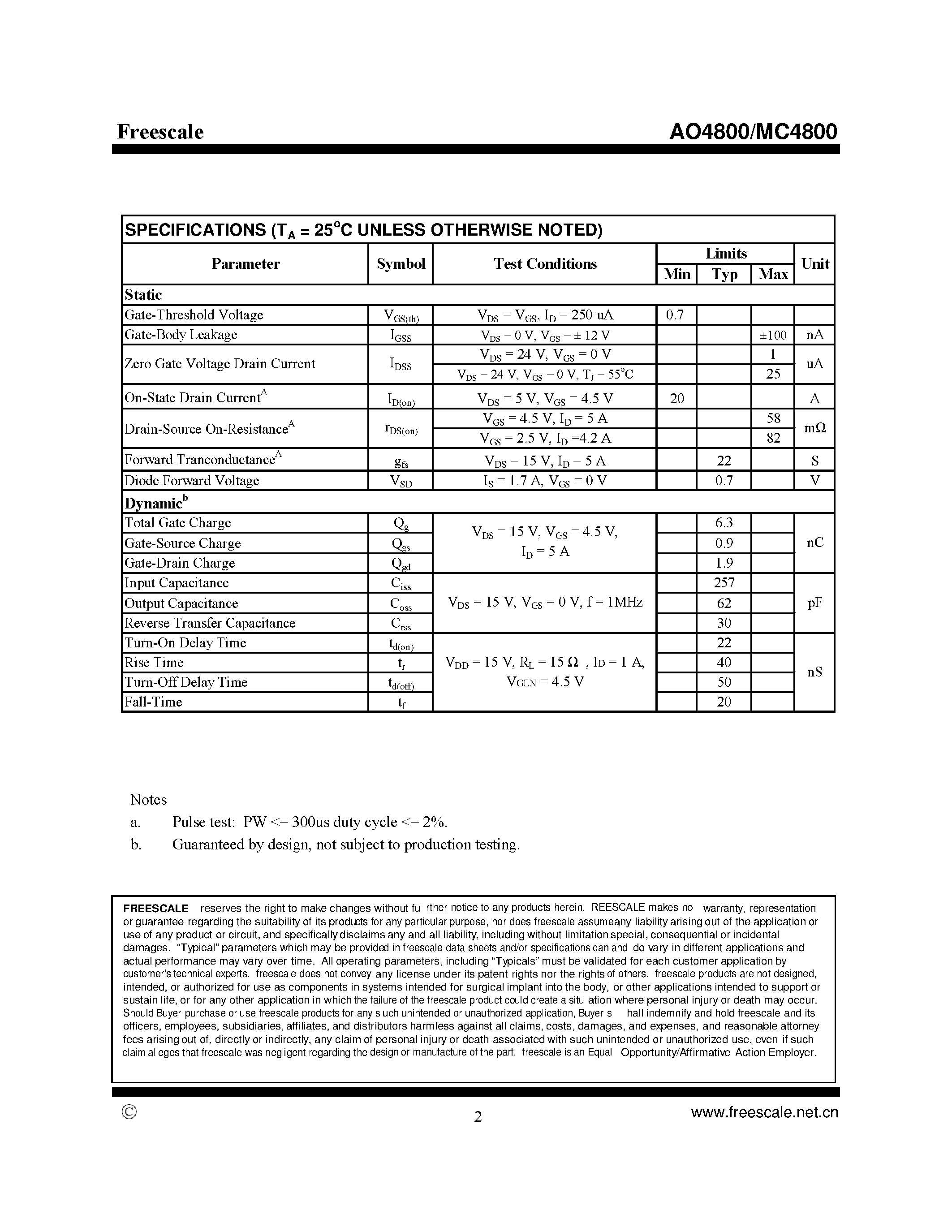 Datasheet MC4800 - page 2