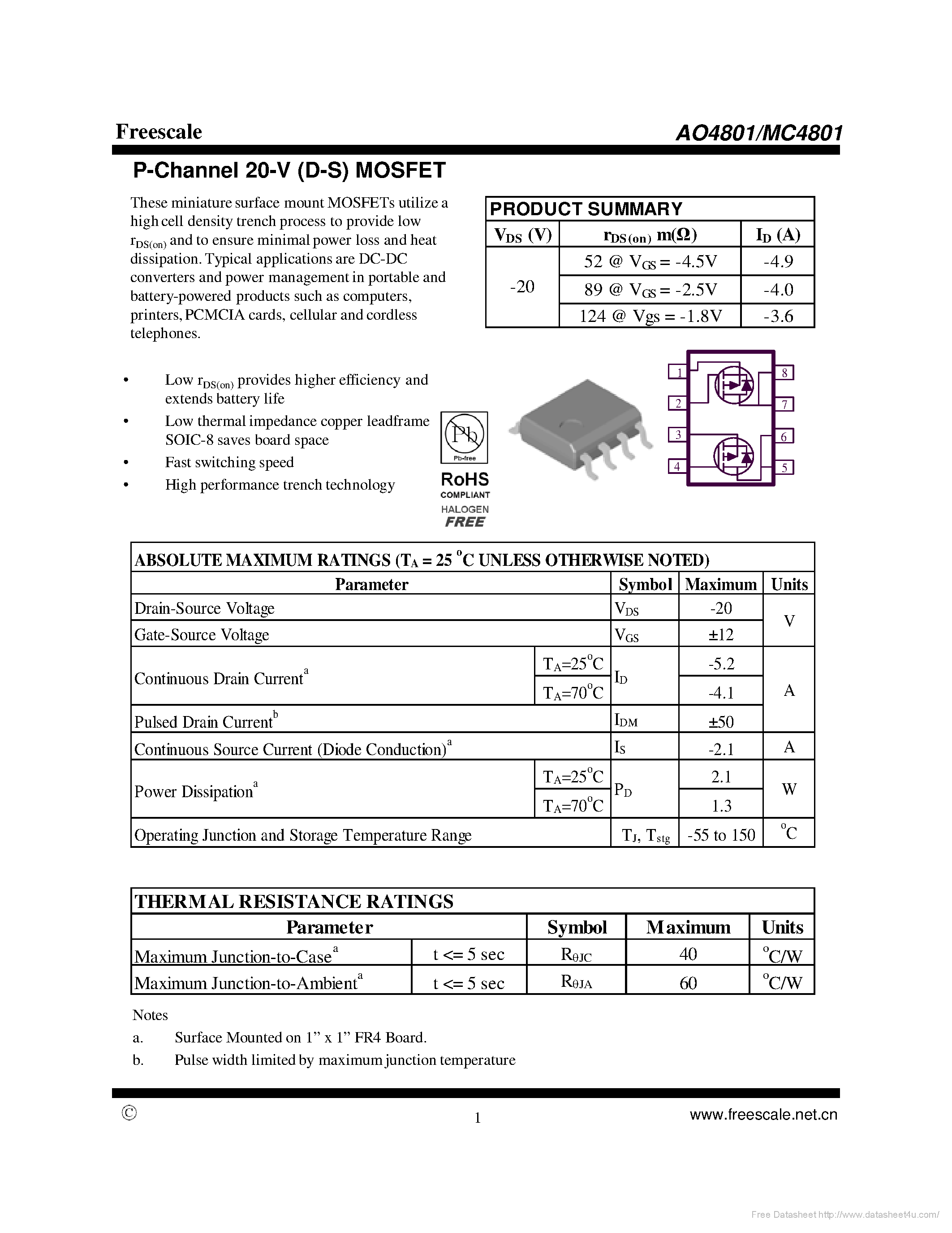 Datasheet MC4801 - page 1