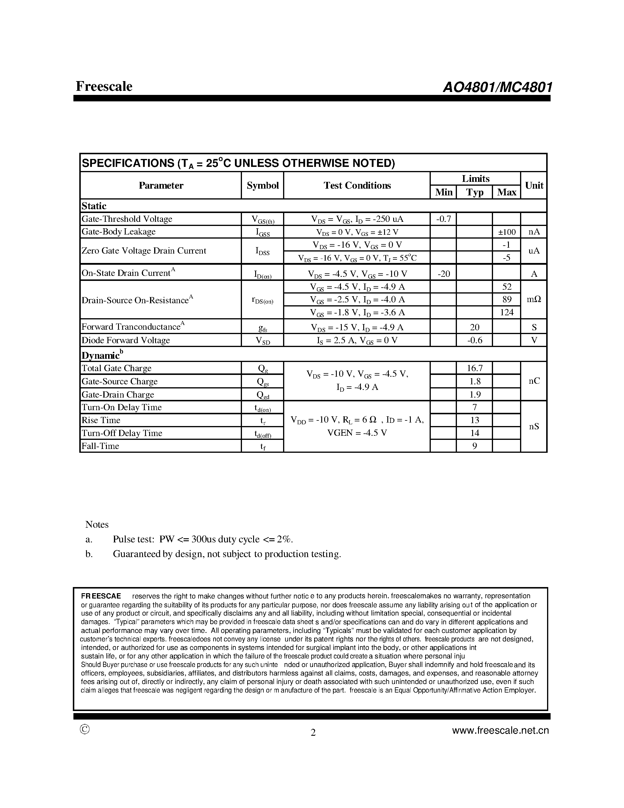 Datasheet MC4801 - page 2