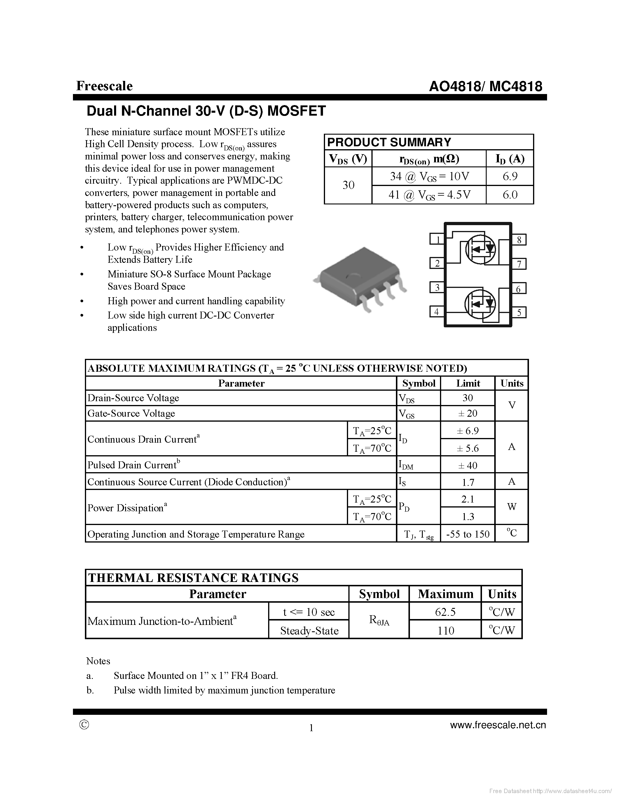 Datasheet MC4818 - page 1