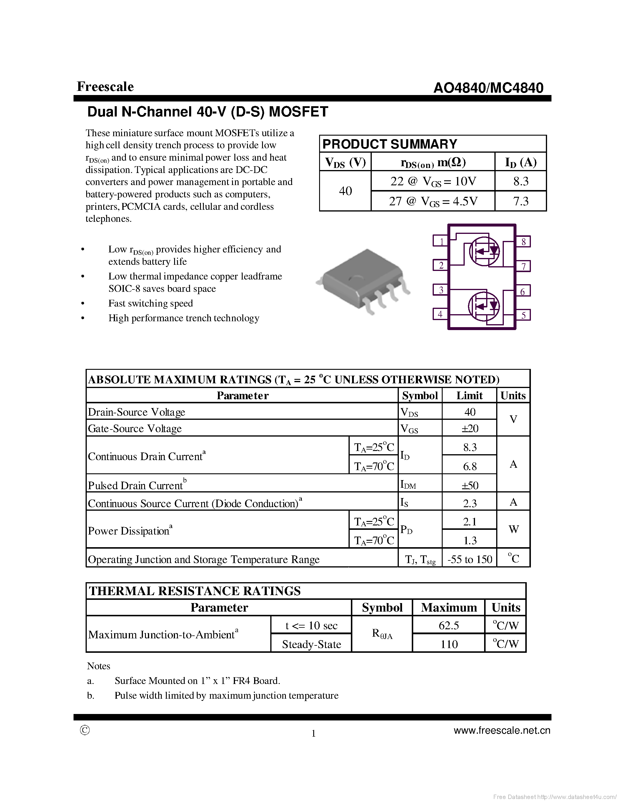 Datasheet MC4840 - page 1