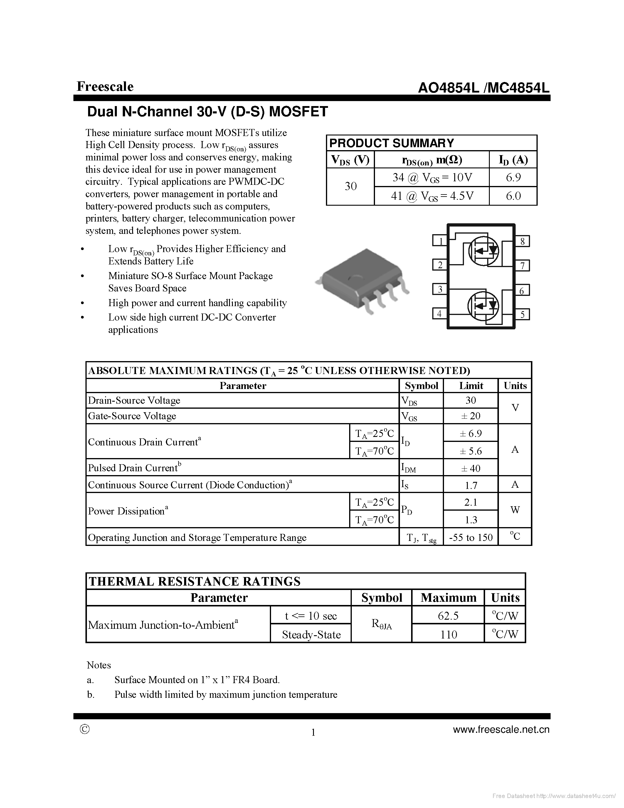 Datasheet MC4854L - page 1