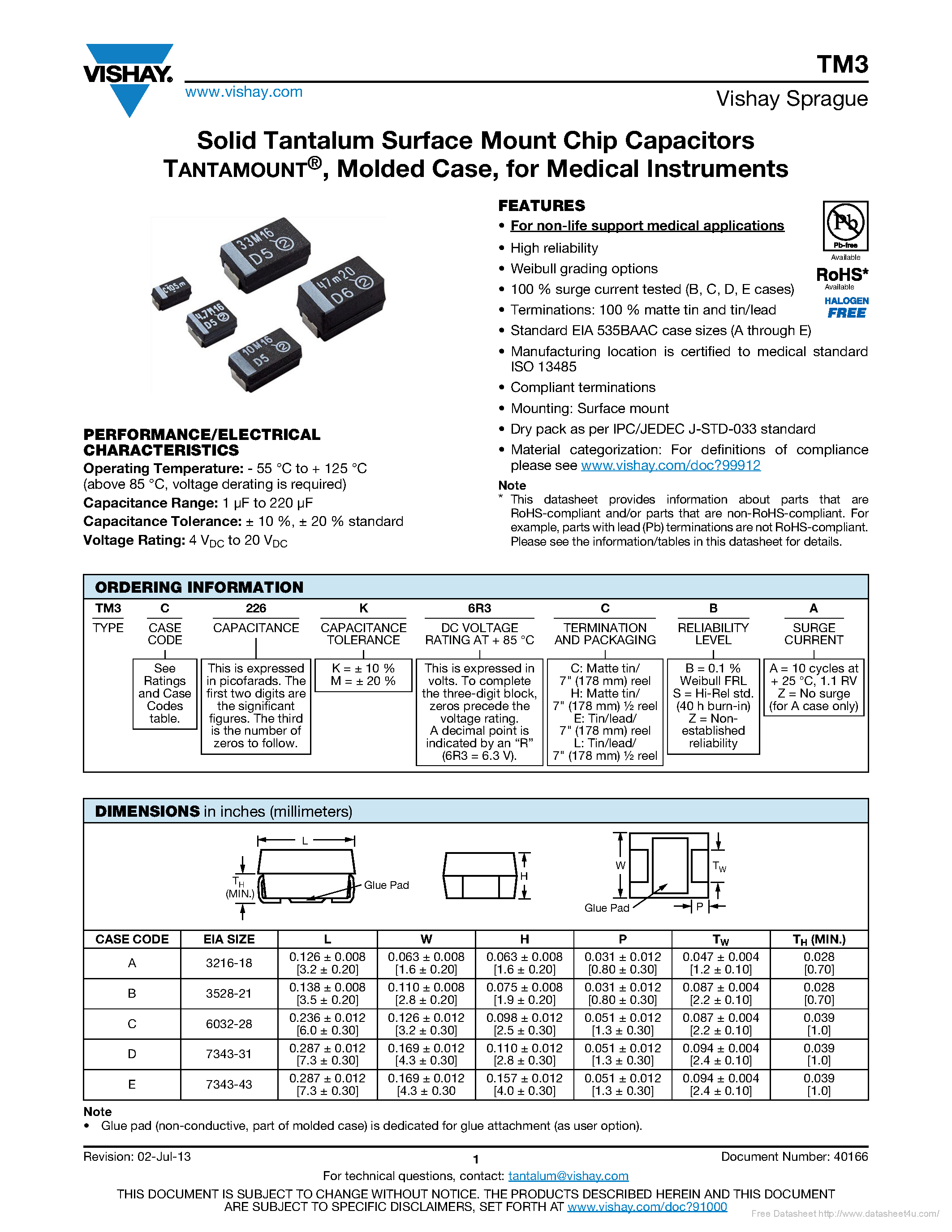 Datasheet TM3A105(1)016(2)(3)Z - page 1