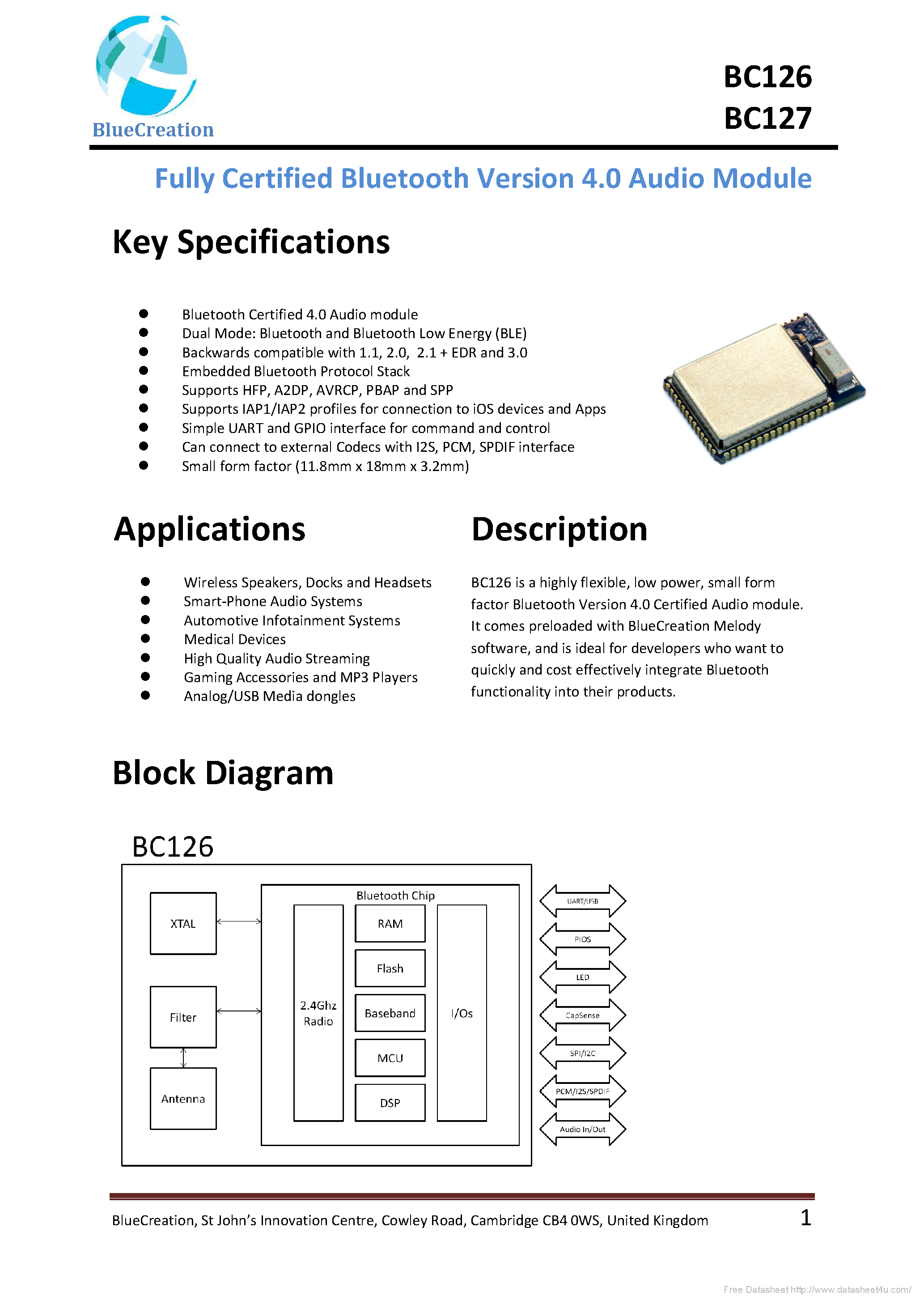 Datasheet BC126 - page 1