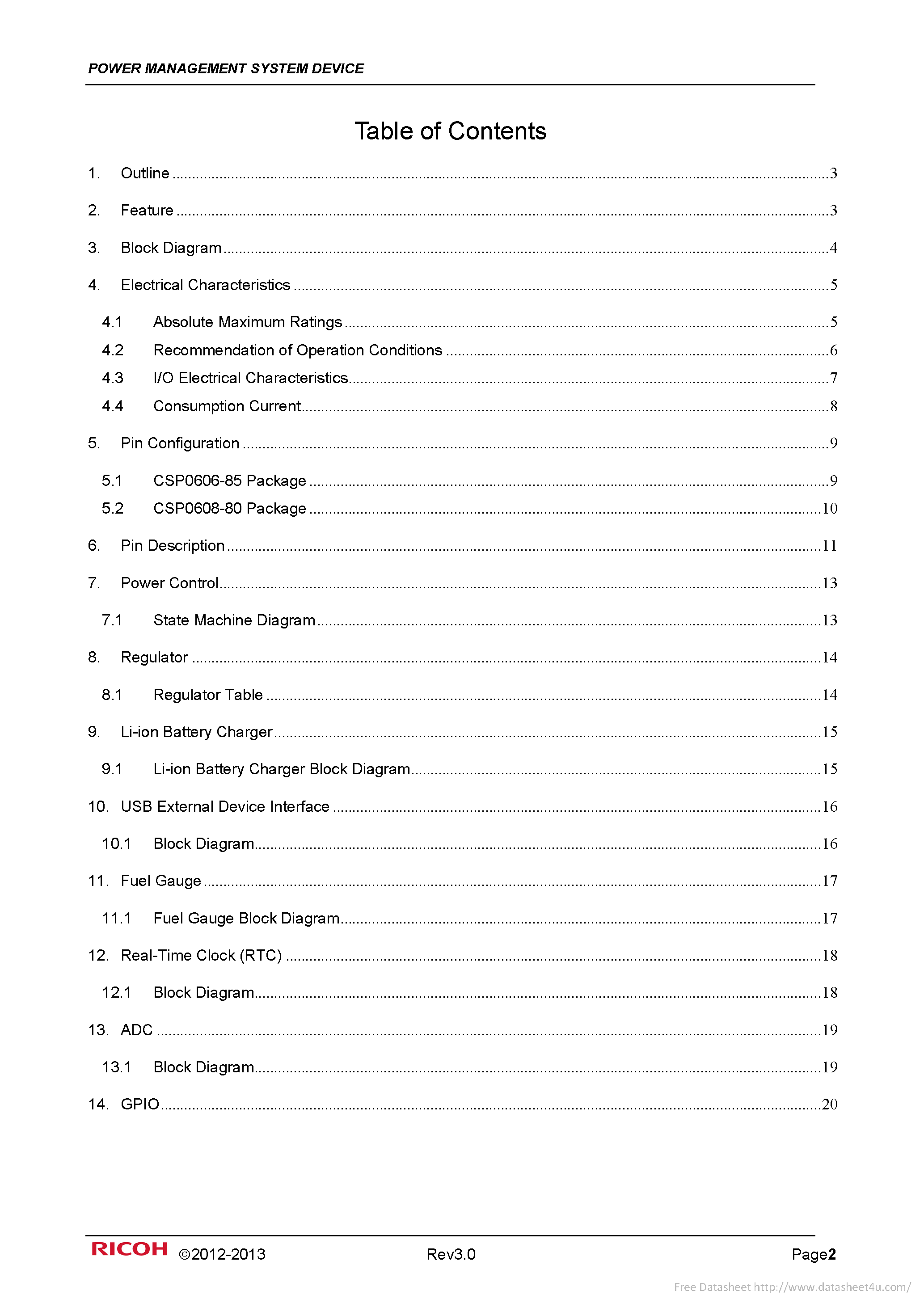 Даташит на микросхему RC5T619-xxxx страница 2 Даташит RC5T619-xxxx - страница 2