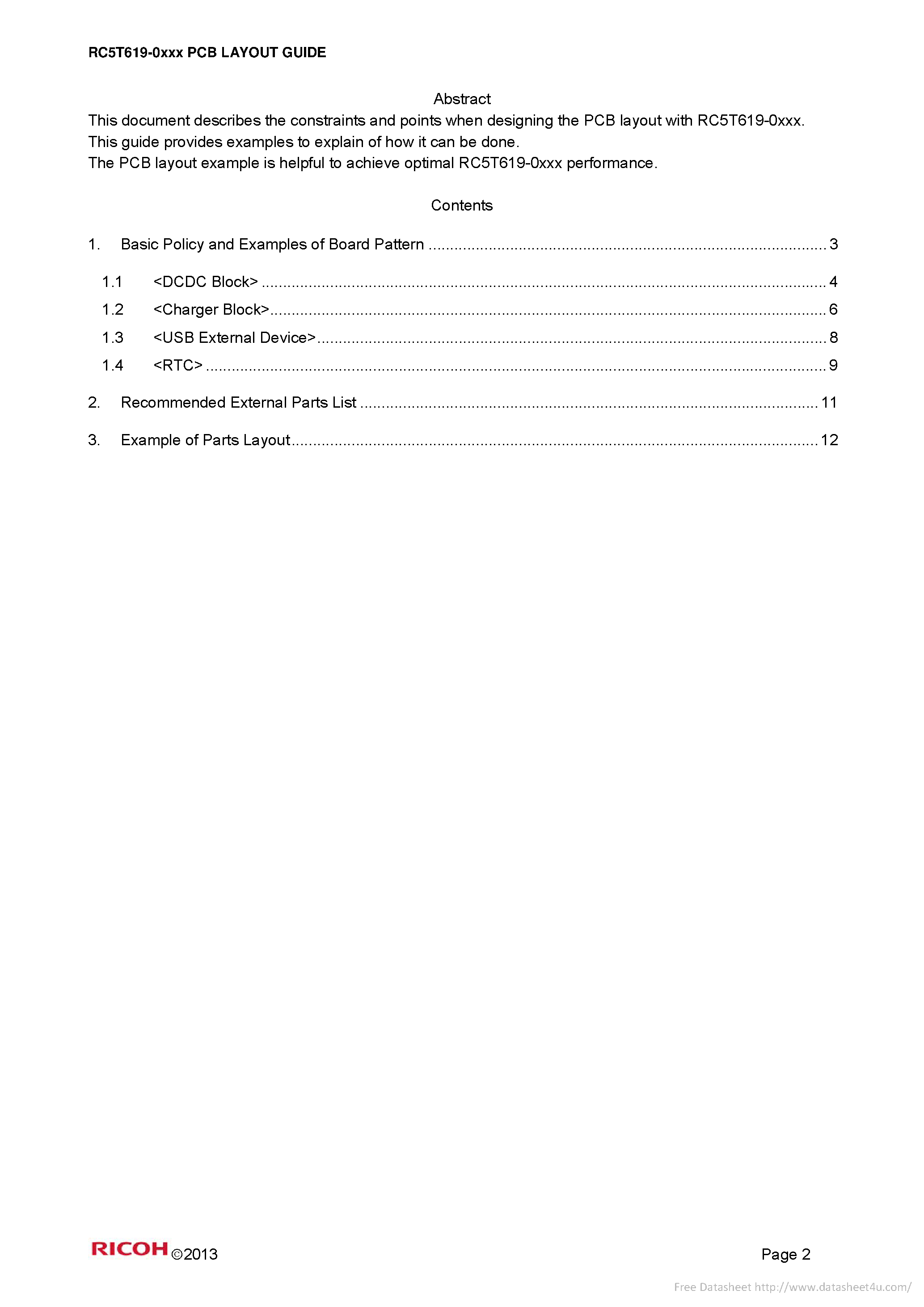 Datasheet RC5T619-0xxx - page 2