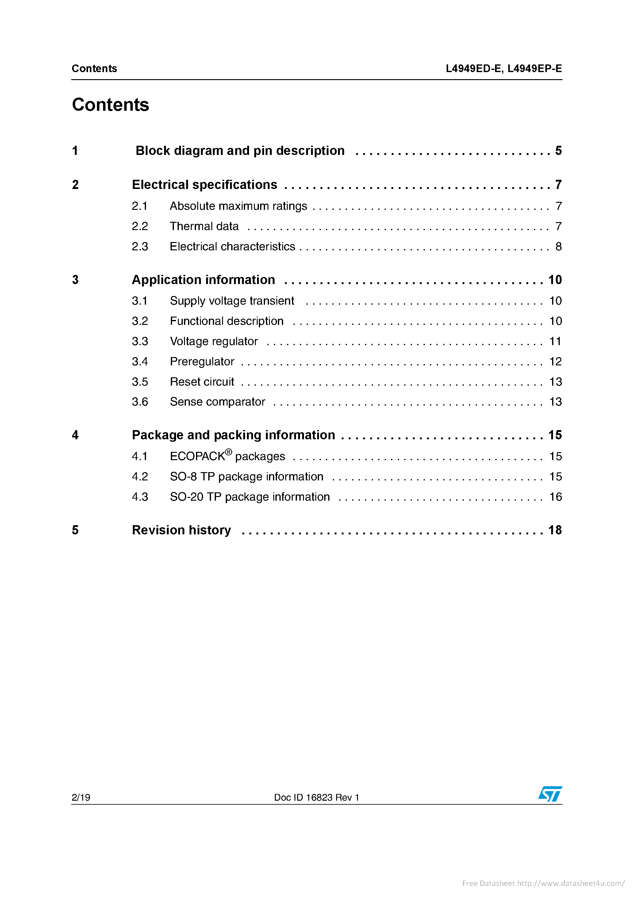Datasheet L4949ED-E page 2 Datasheet L4949ED-E - page 2