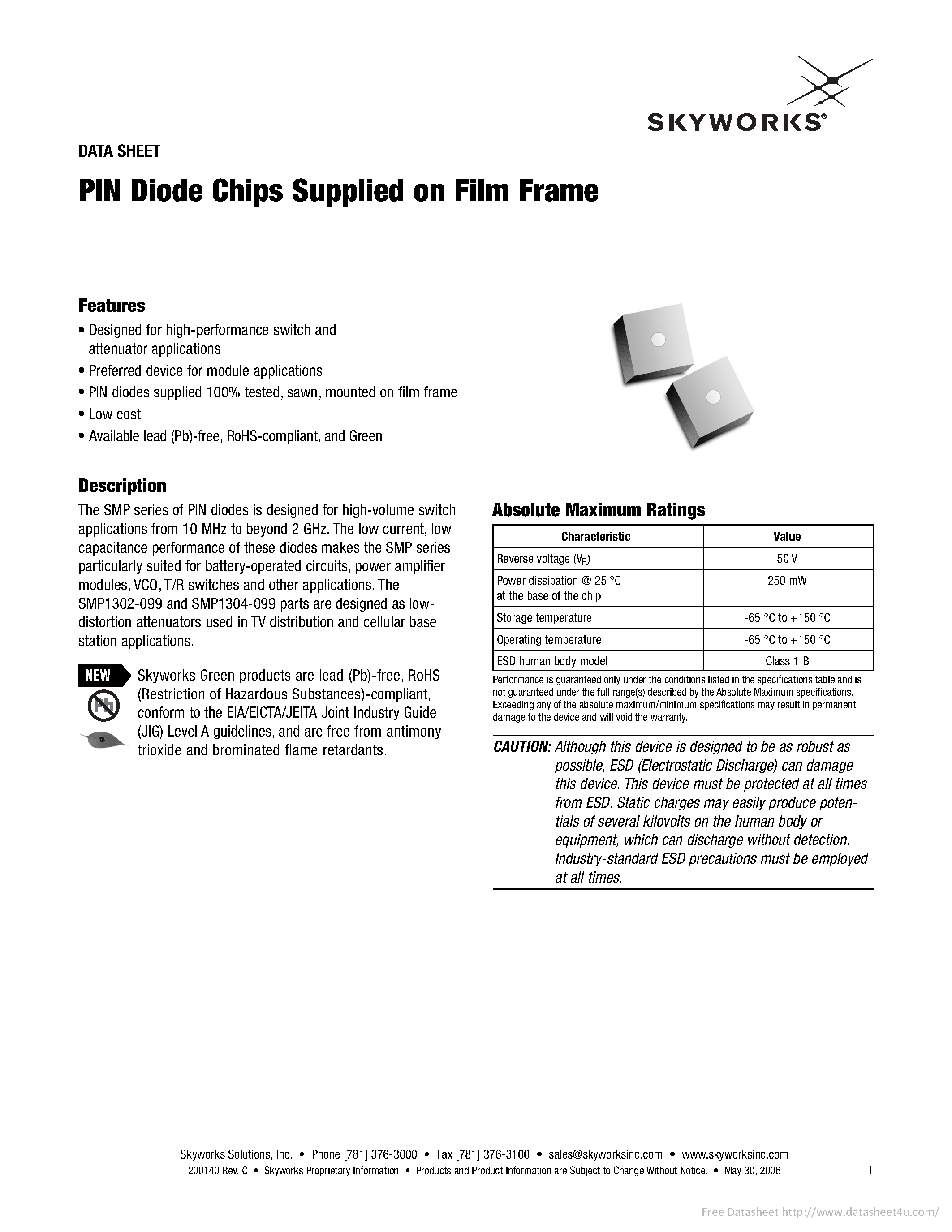 Datasheet SMP1302-099 - page 1