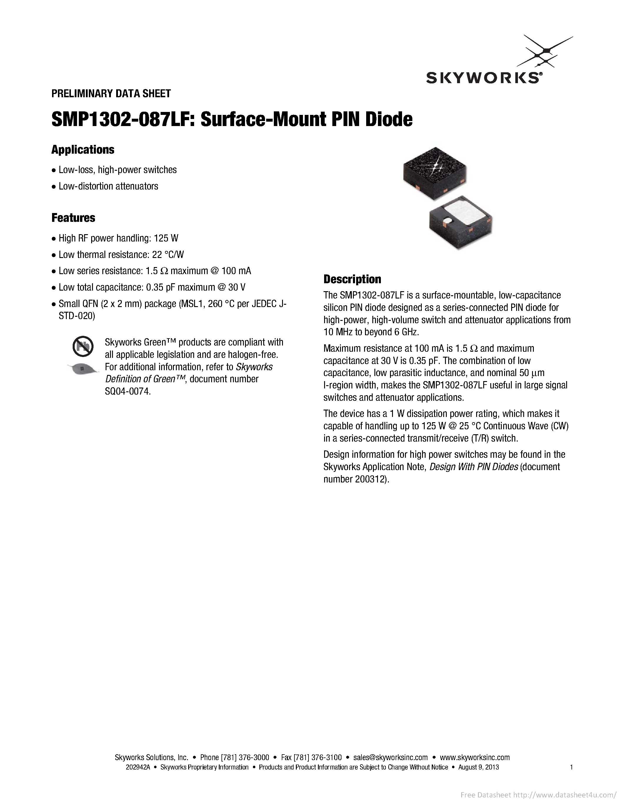 Datasheet SMP1302-087LF - page 1