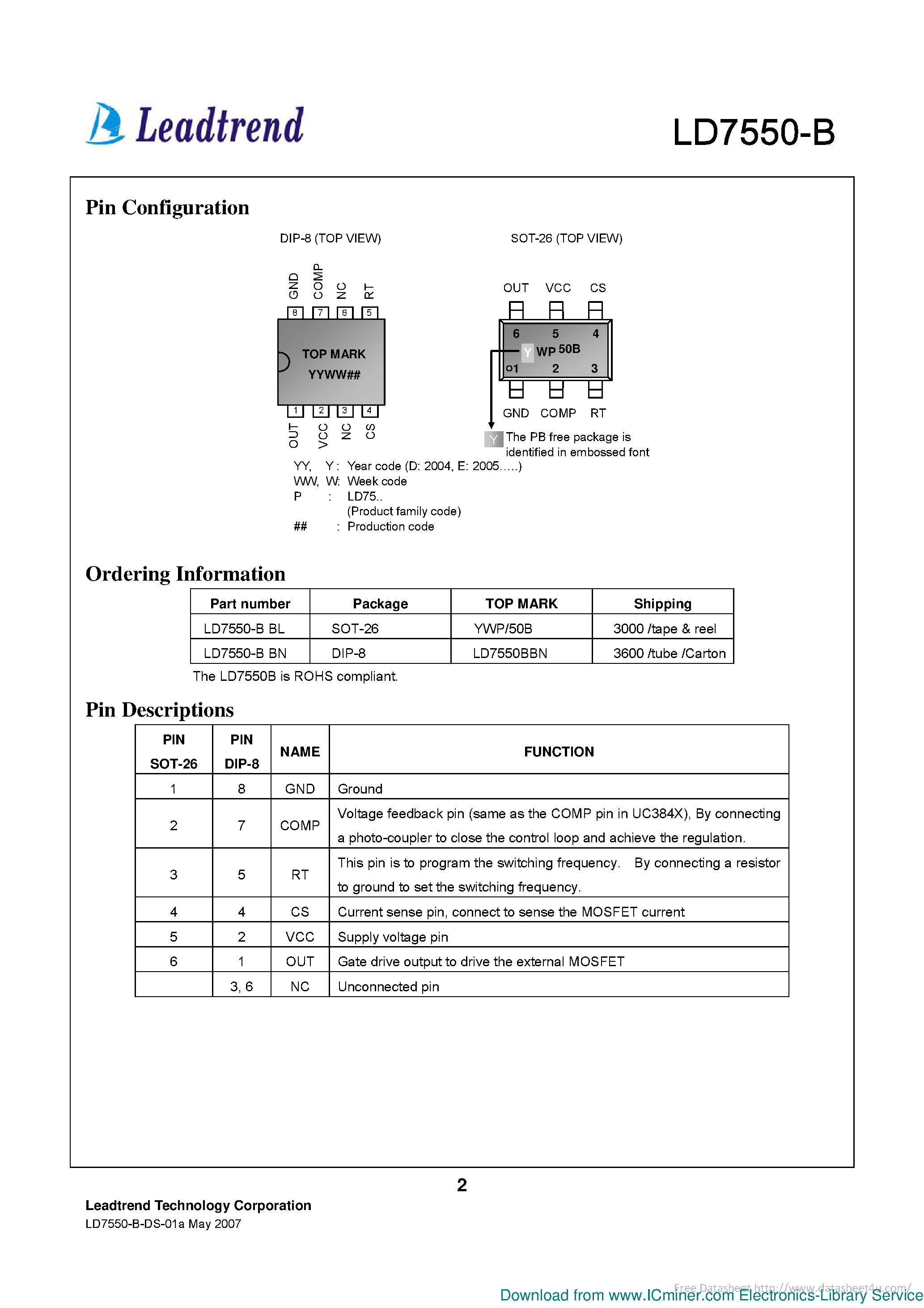 Datasheet LD7550-B page 2 Datasheet LD7550-B - page 2