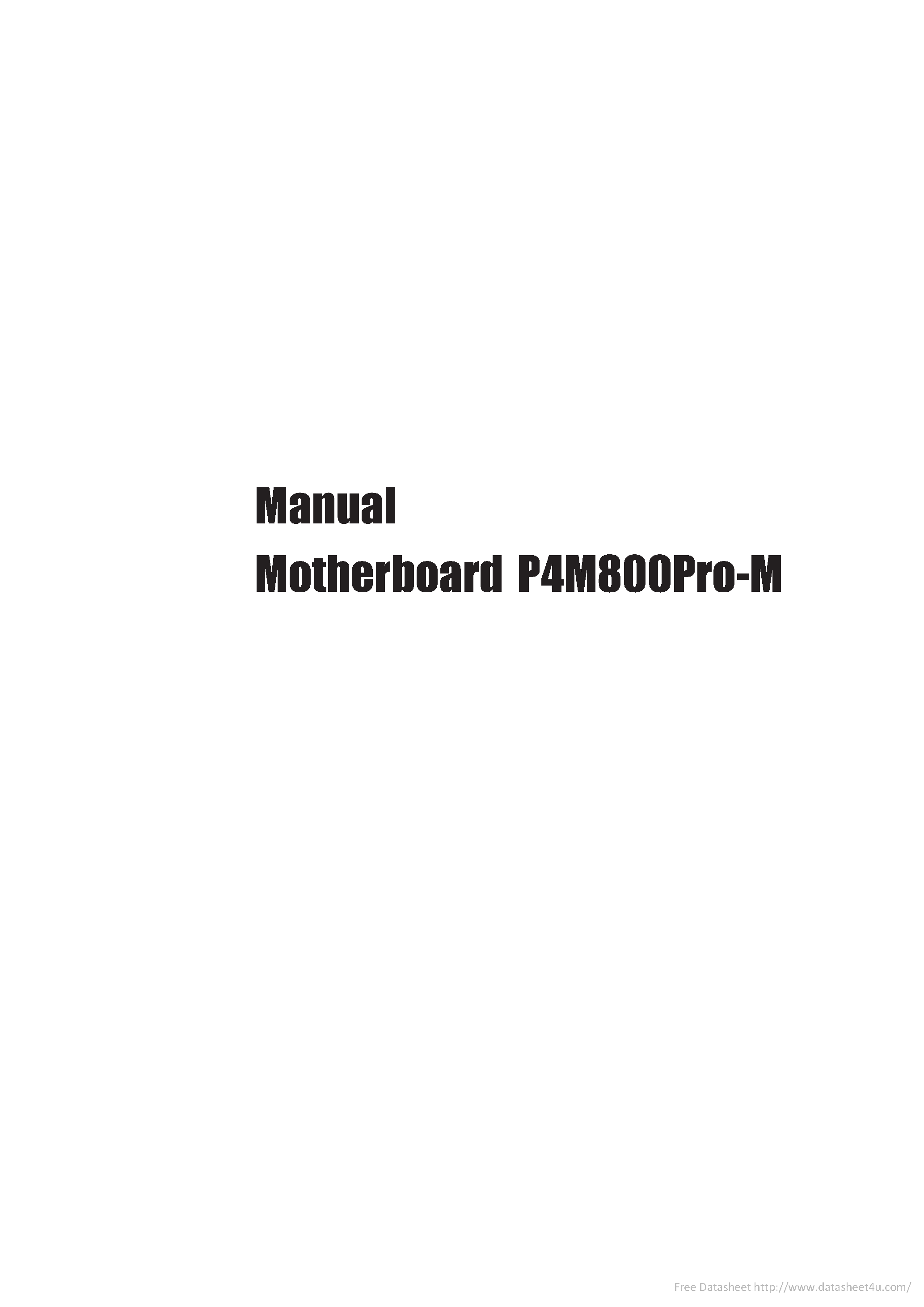 Даташит P4M800Pro-M - страница 1