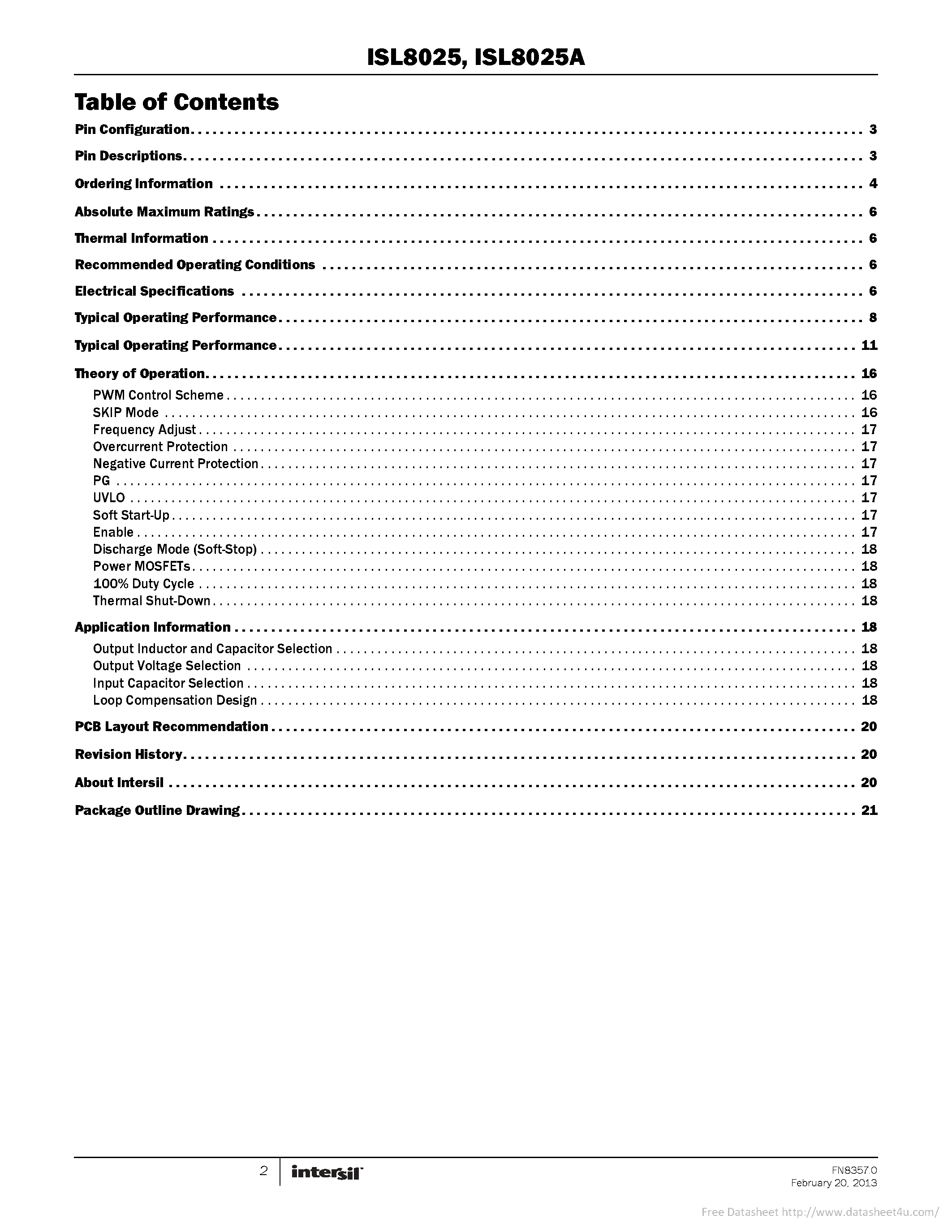 Даташит ISL8025 - страница 2