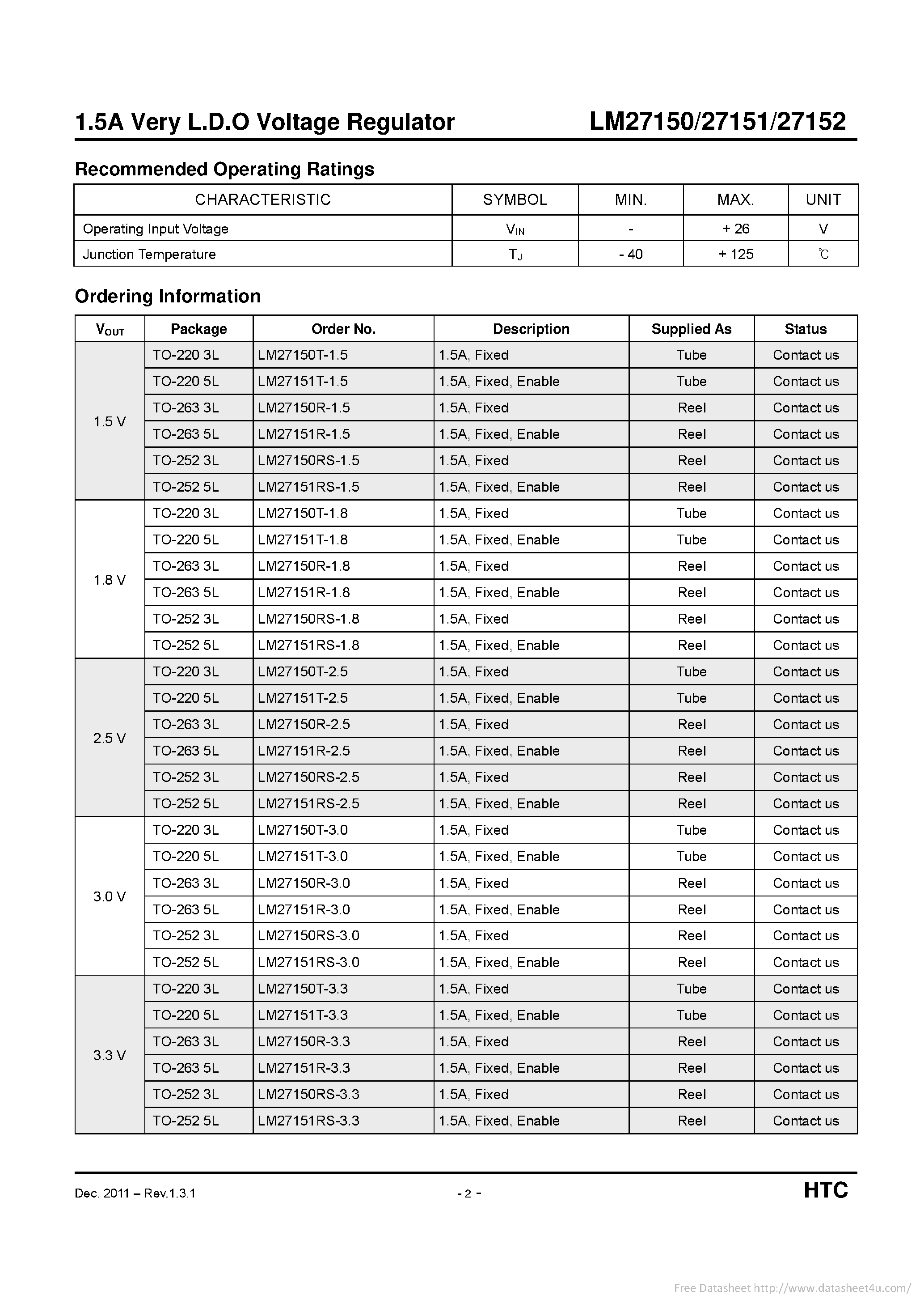 Даташит LM27150 - страница 2