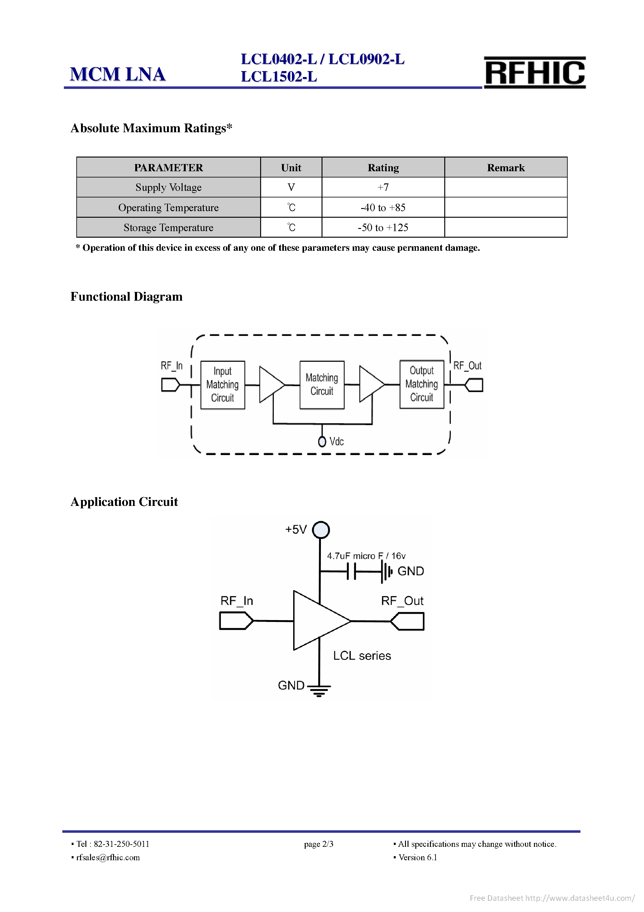 Datasheet LCL0402-L - page 2