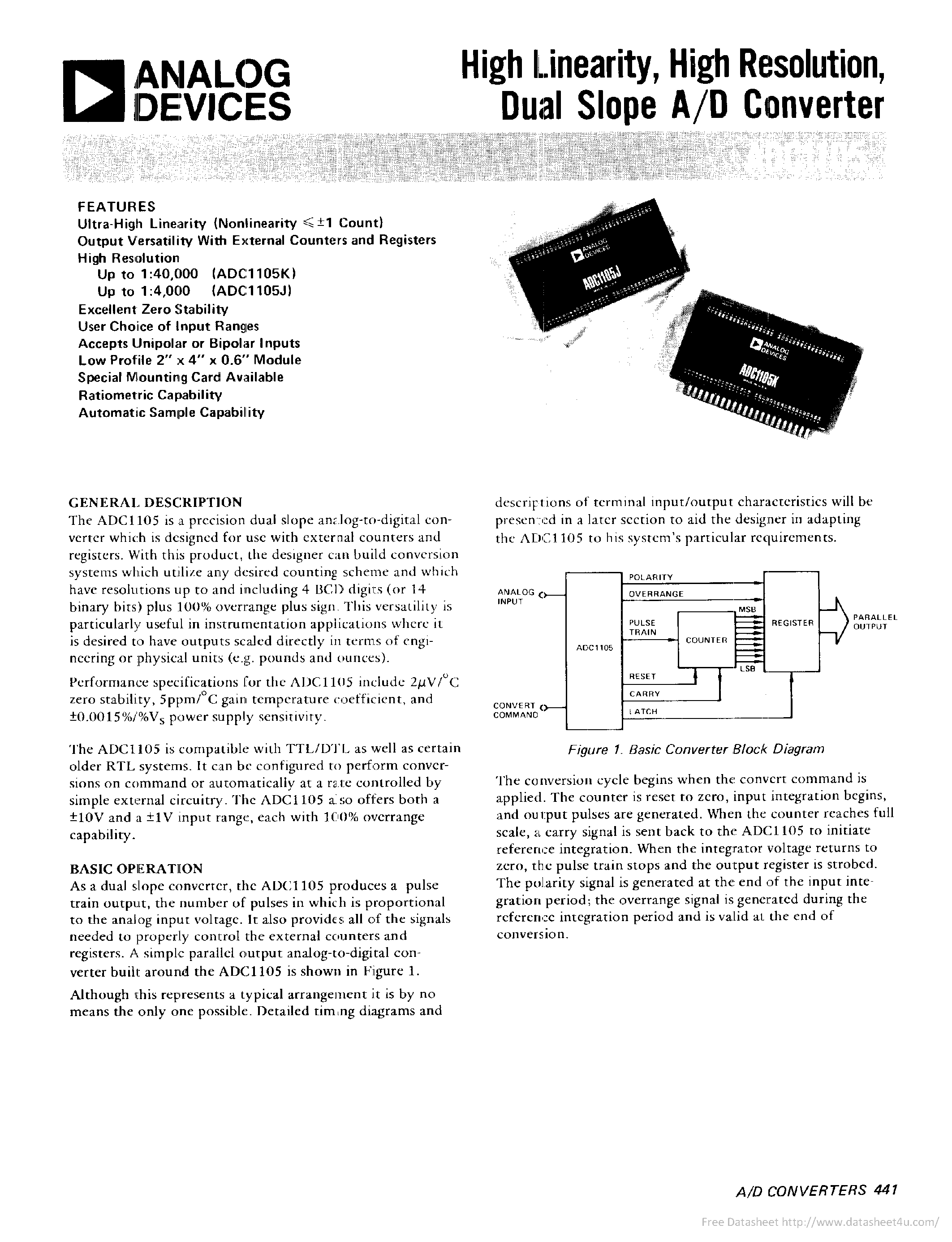 Datasheet ADC1105 - page 1