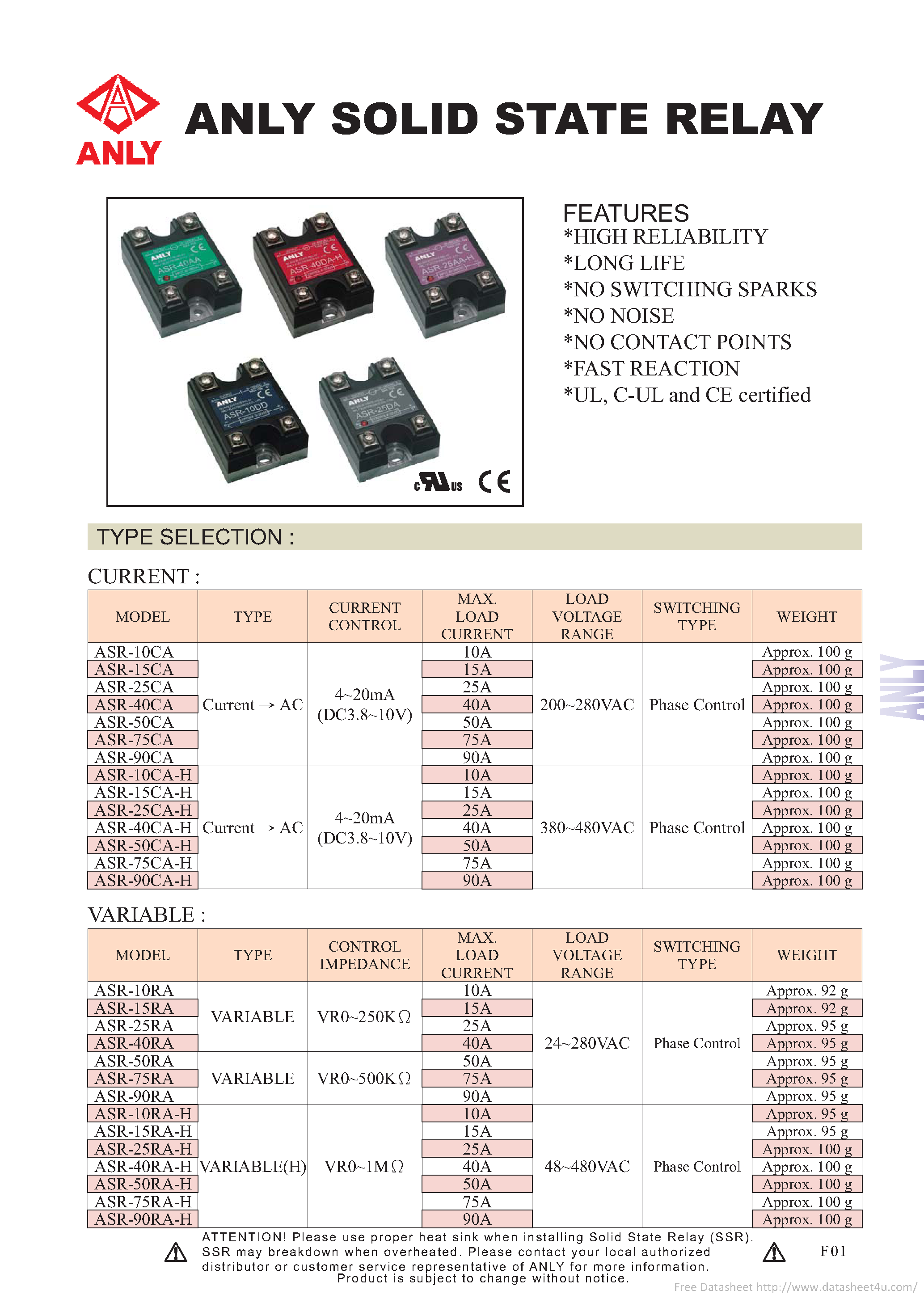 Datasheet ASR-02AA - page 1