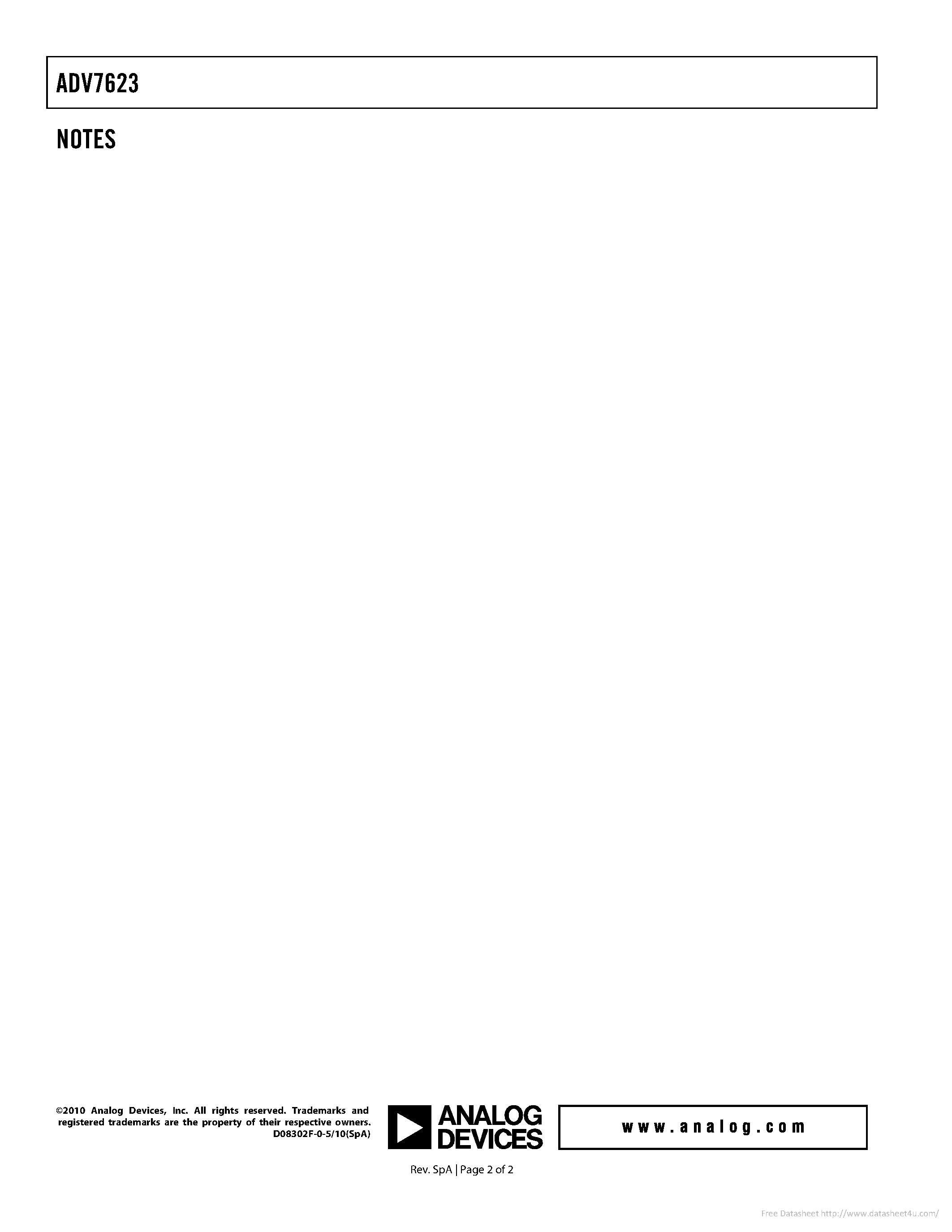 Даташит ADV7623 - страница 2