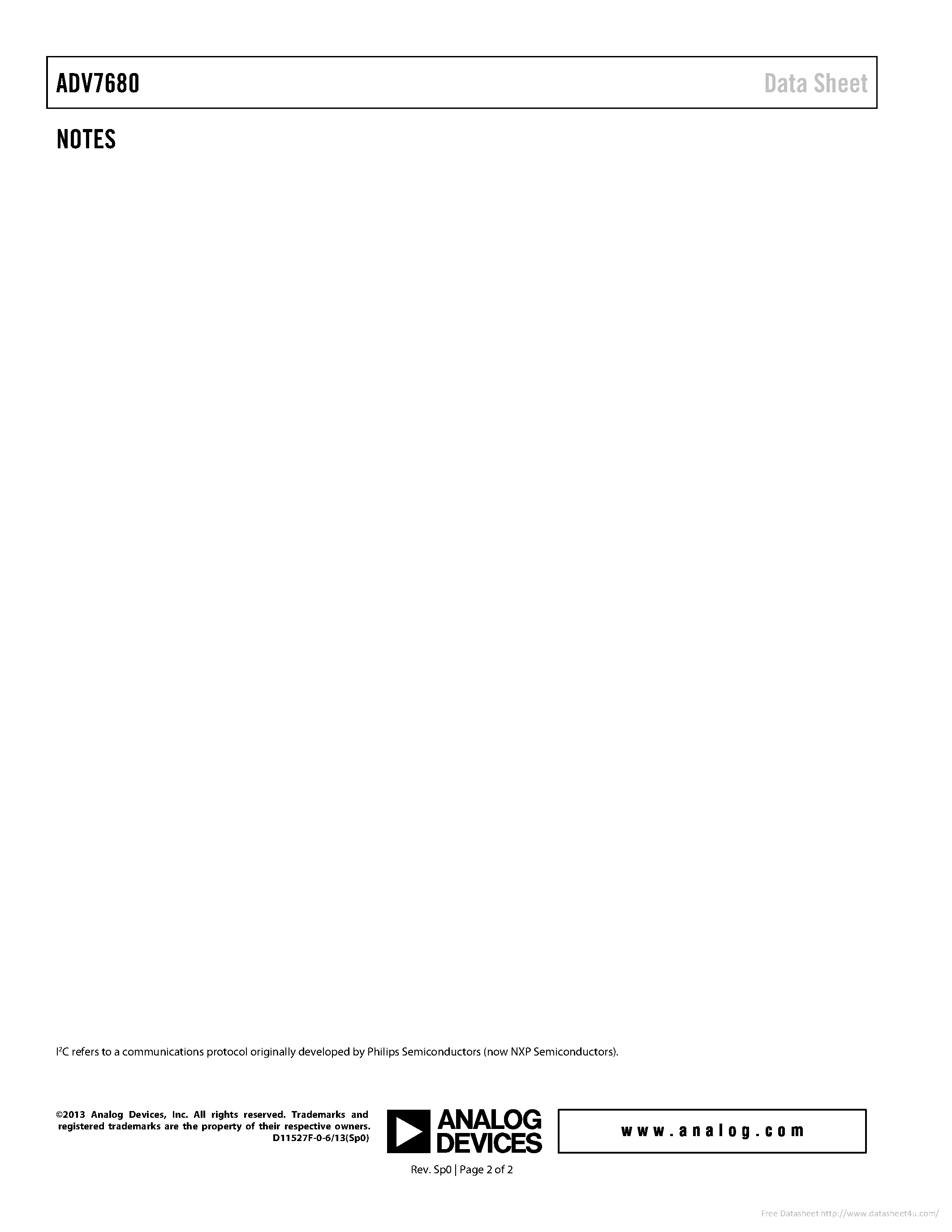 Даташит ADV7680 - страница 2